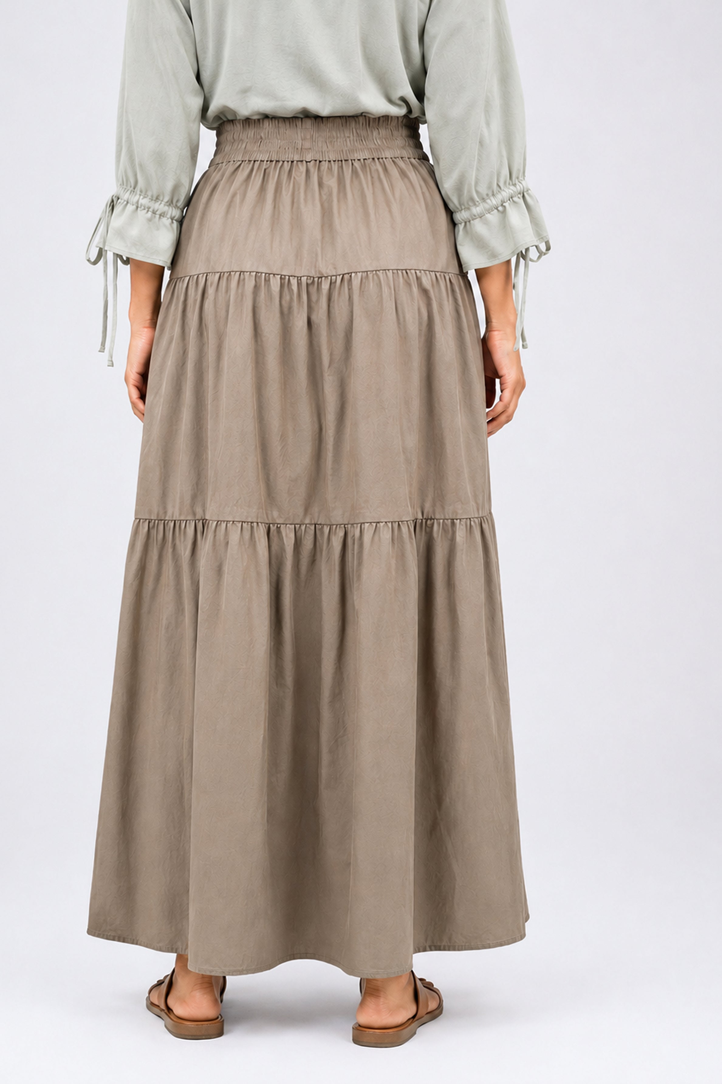 HADA Casual Relaxed Fit Long Skirt - Tan