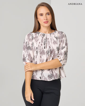ANDRIANA Women's Formal Blouse - White