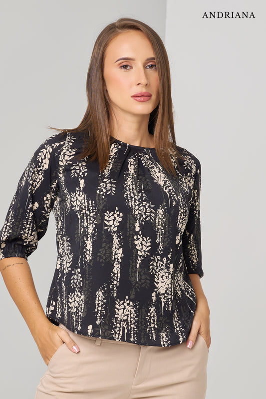 ANDRIANA Women's Black Formal Blouse