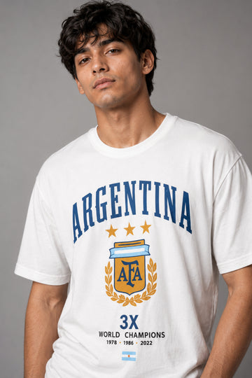 HUSTLE FIFA Unisex Relax Fit T-Shirt - Argentina