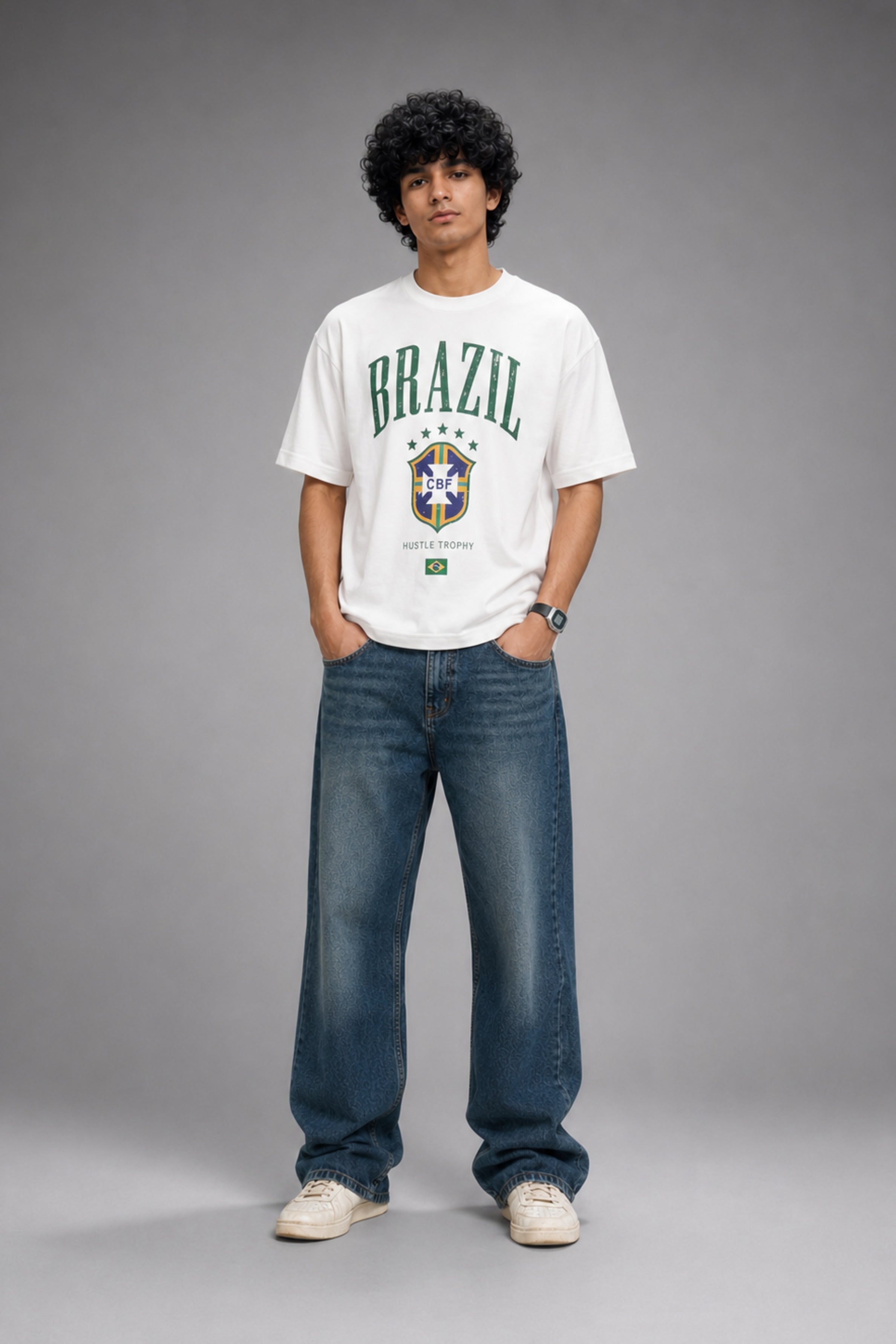 HUSTLE FIFA Unisex Relax Fit T-Shirt - Brazil