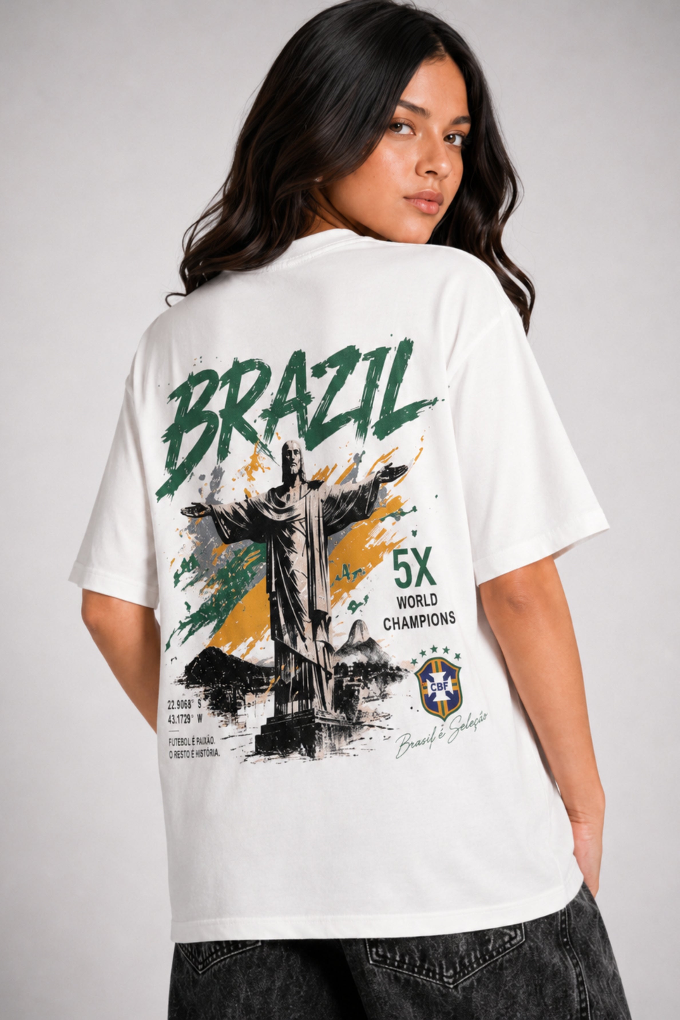 HUSTLE FIFA Unisex Relax Fit T-Shirt - Brazil