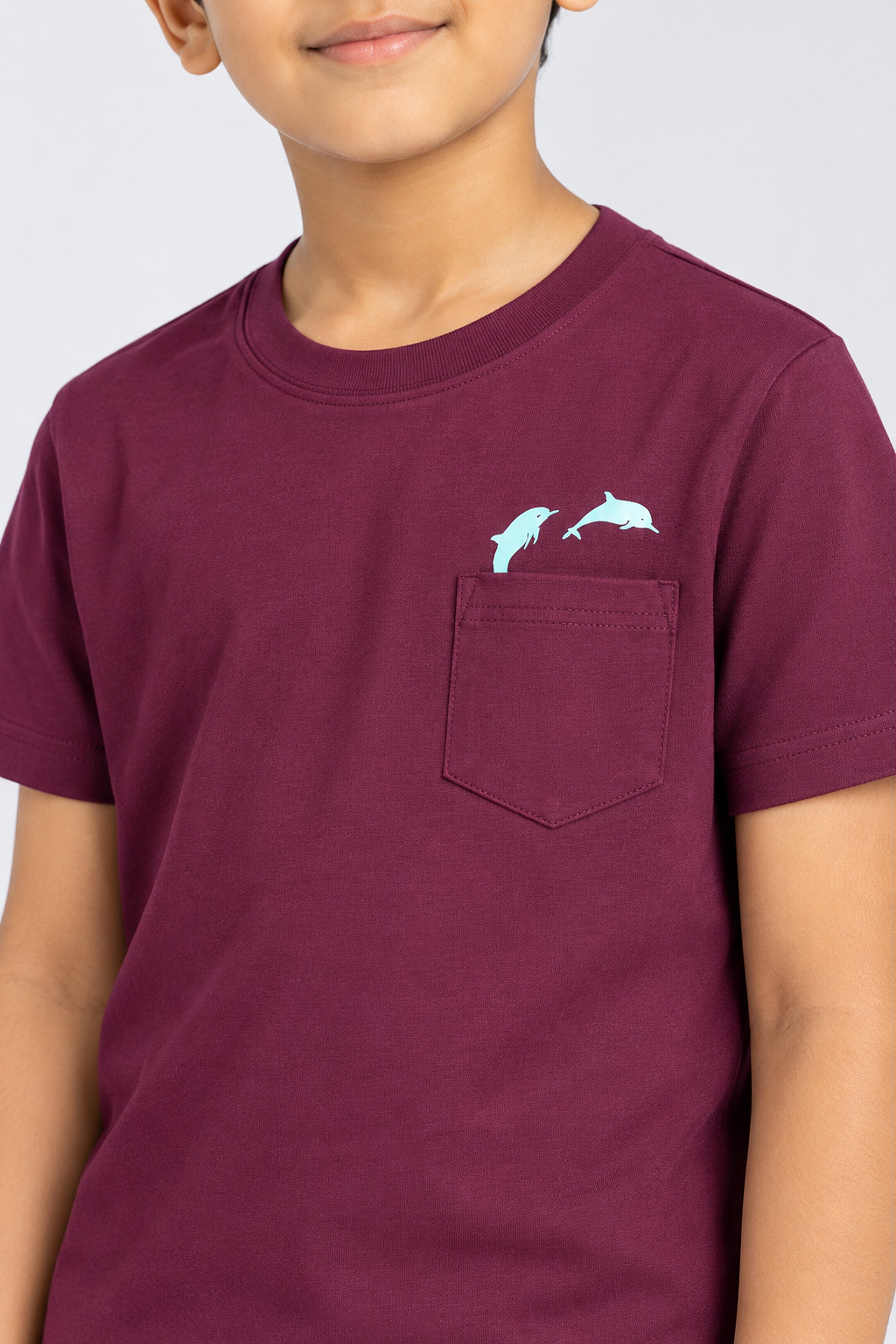 CORE Kid's Boys Crew Neck Tees - Maroon
