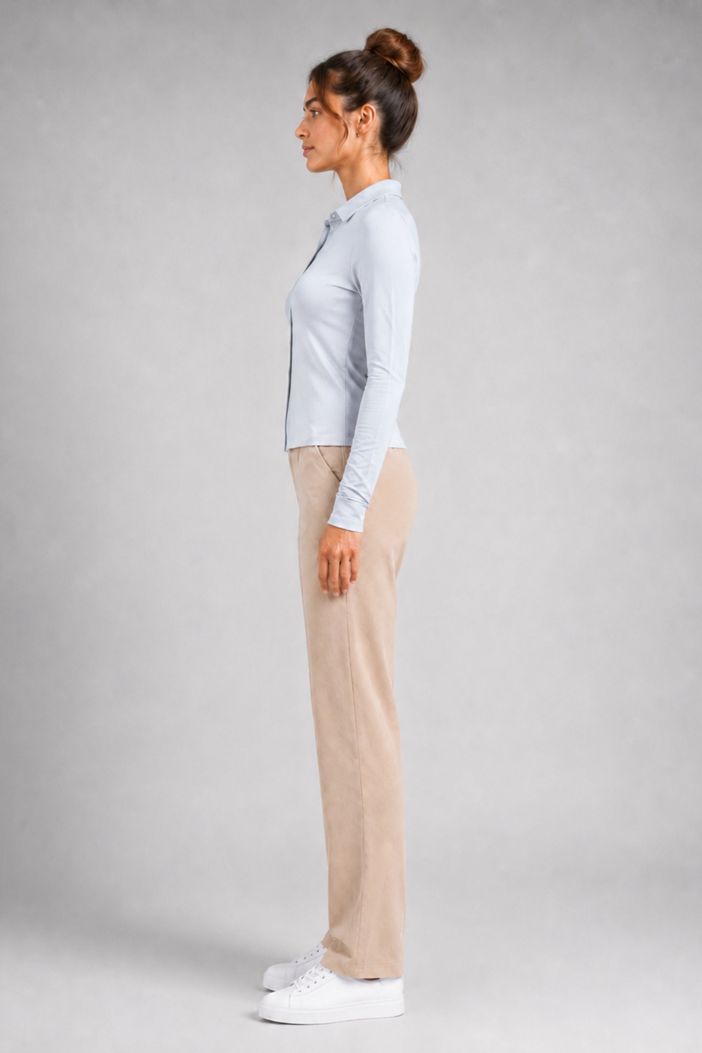 MODANO Casual Long Sleeve Top - Sky Blue