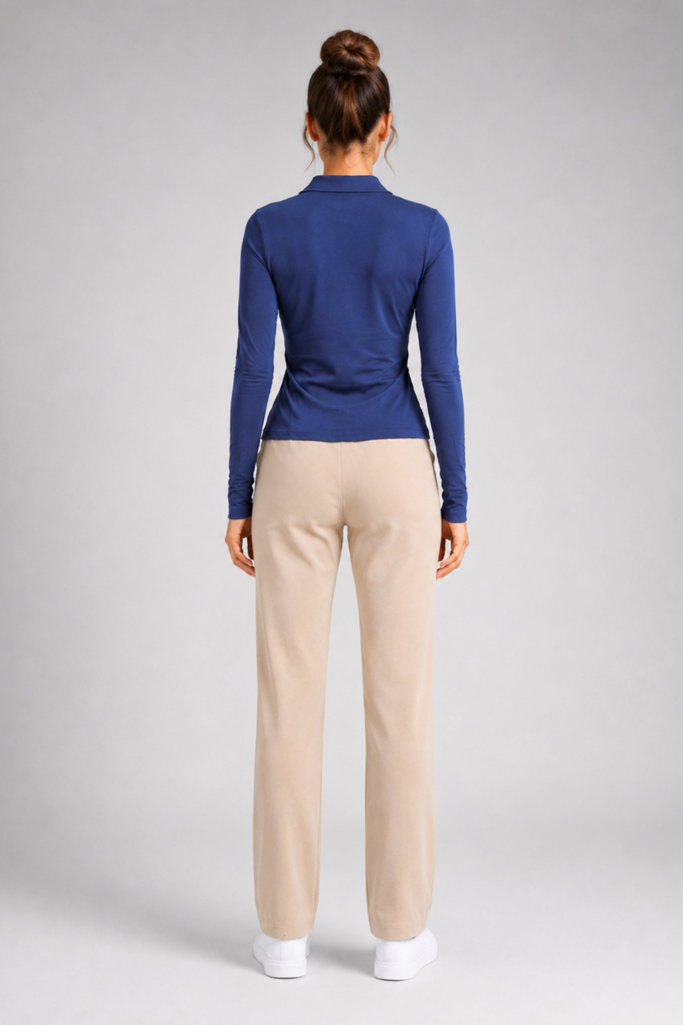 MODANO Casual Long Sleeve Top - Navy