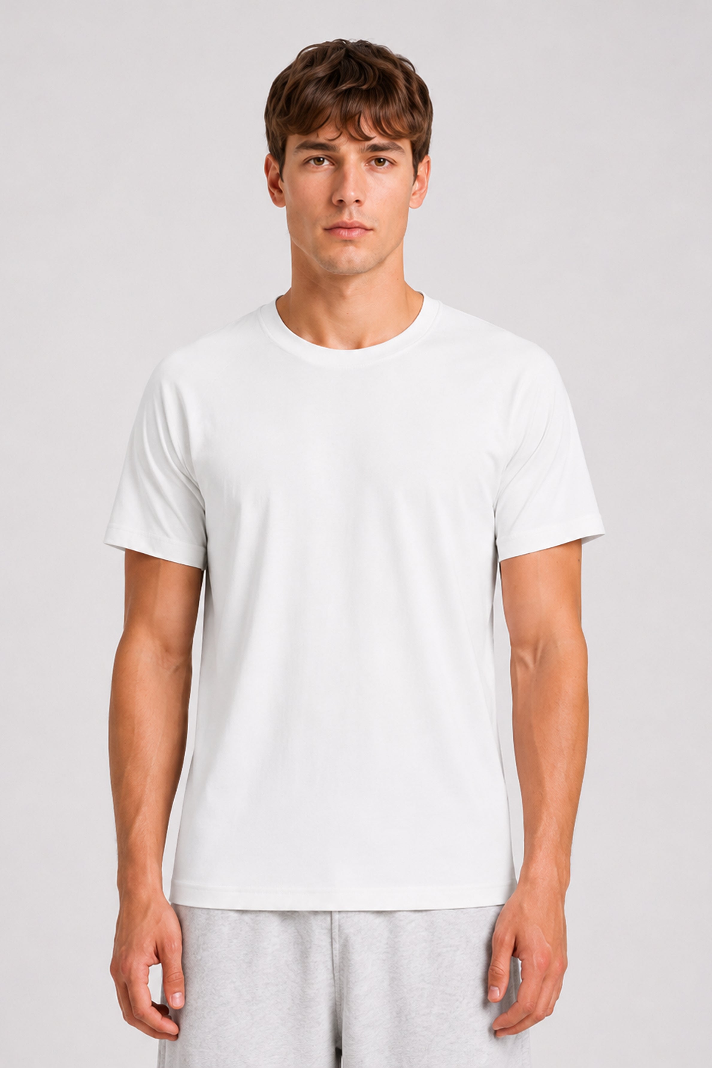 STRIDE men's white performance sports T-shirt in quick-dry stretch fabric