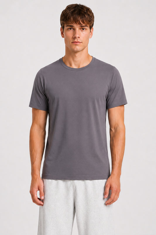 STRIDE men's stone performance sports T-shirt in quick-dry stretch fabric