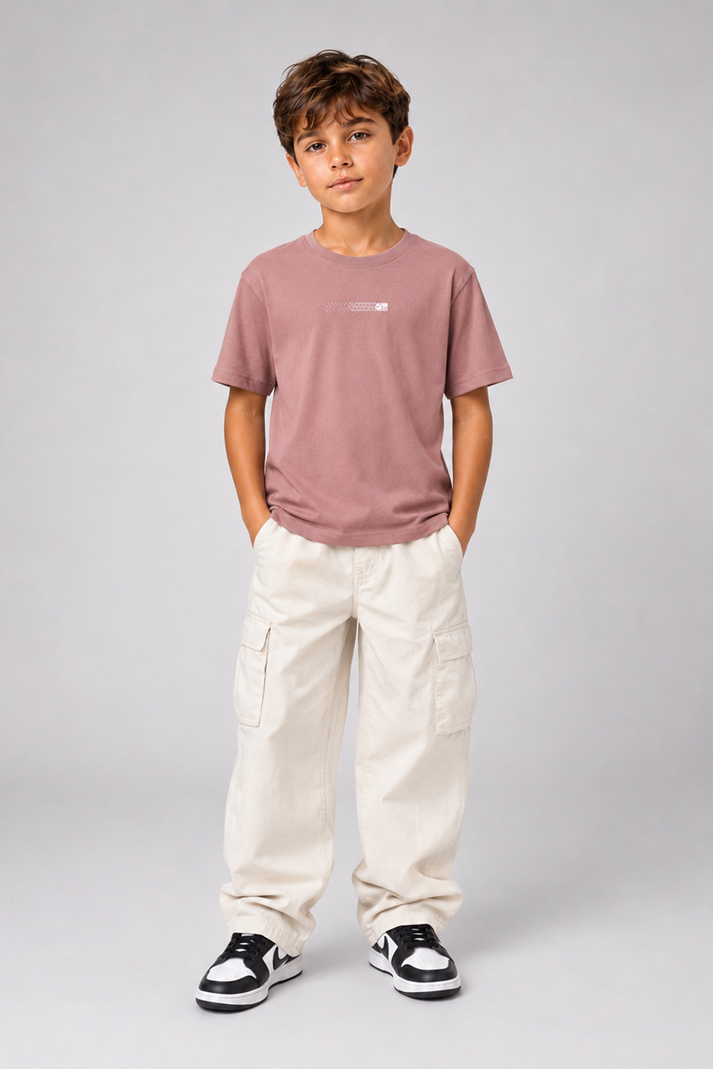 HUSTLE JUNIOR Crew Neck Tees - Rose