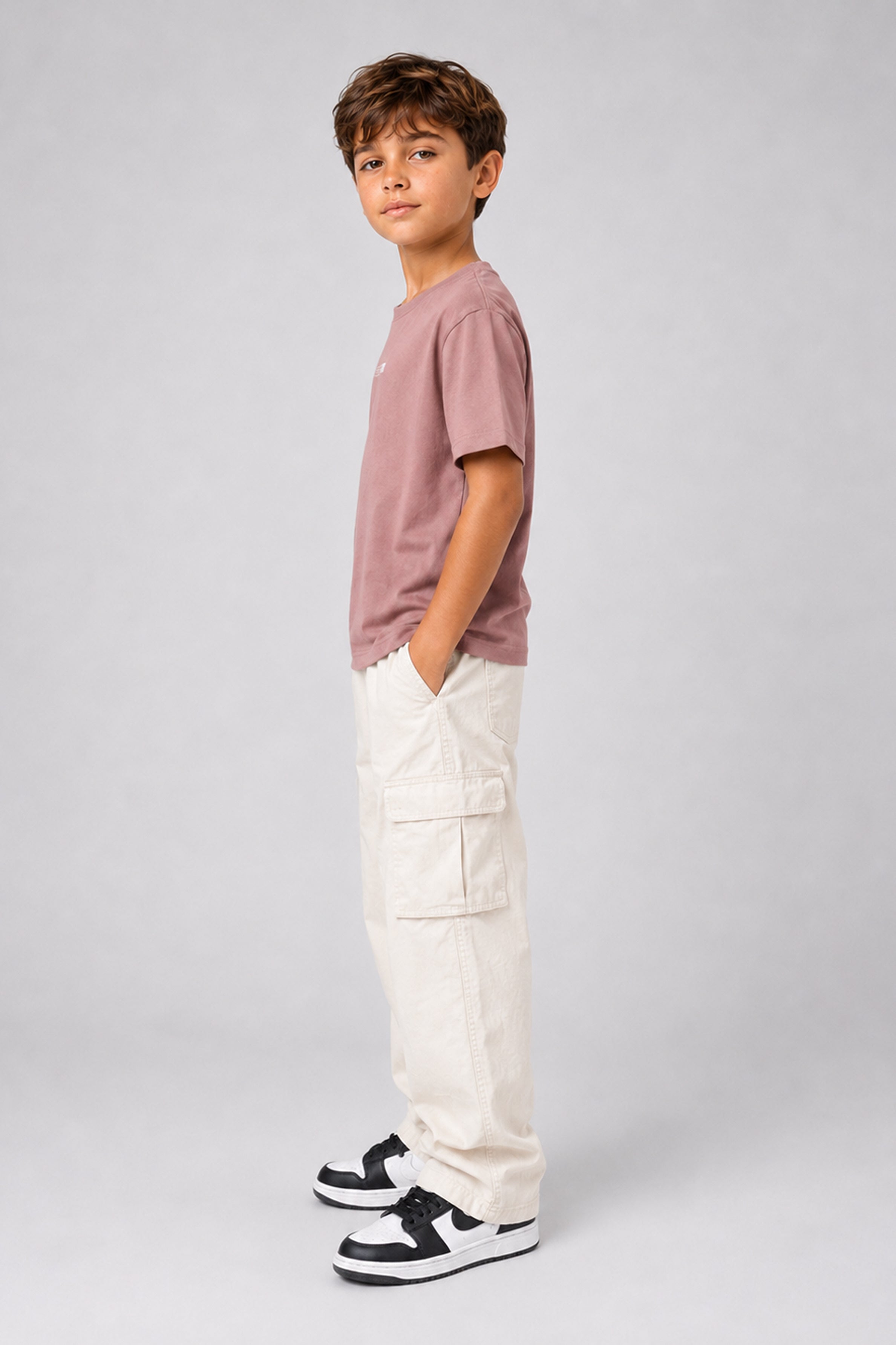 HUSTLE JUNIOR Crew Neck Tees - Rose