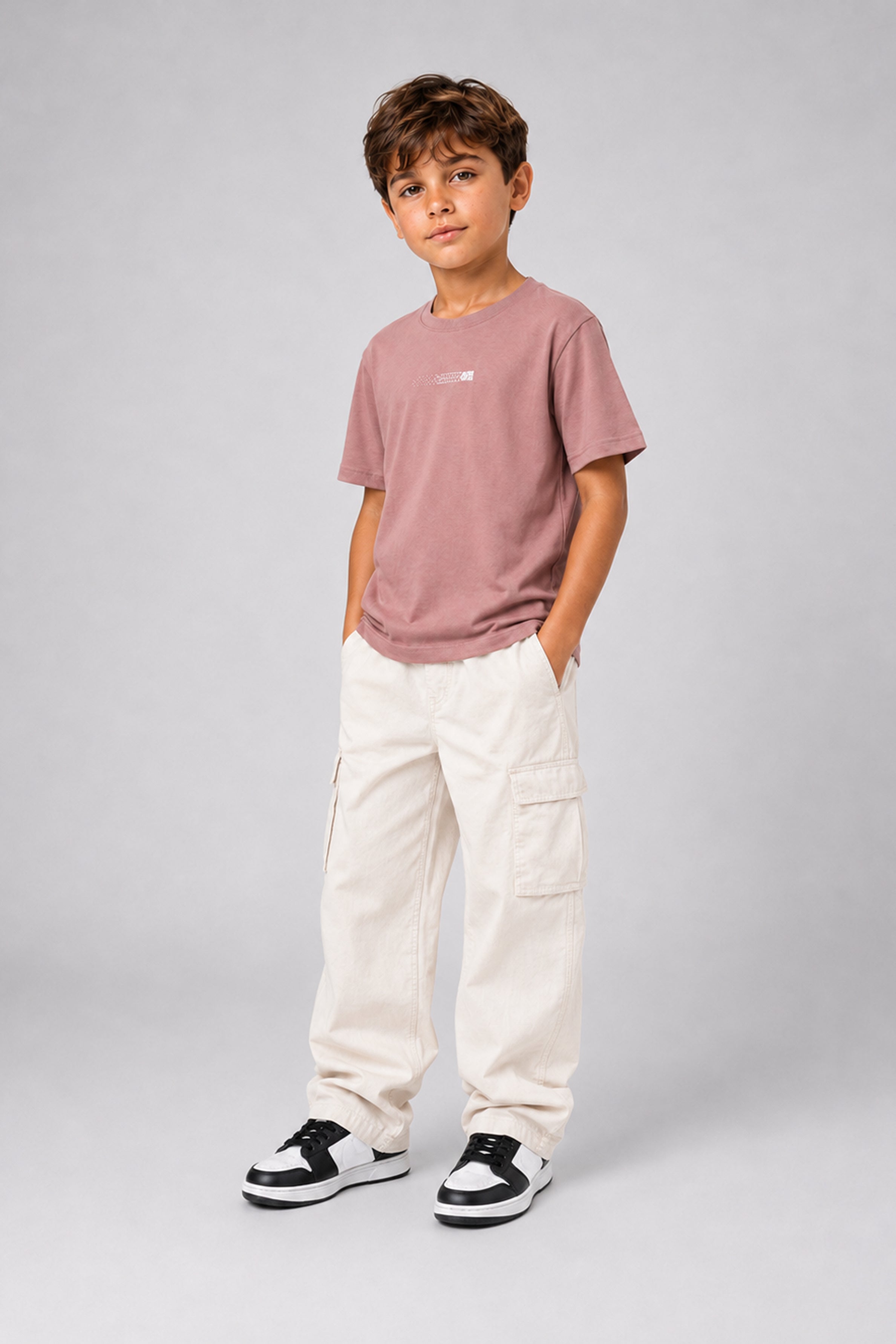 HUSTLE JUNIOR Crew Neck Tees - Rose