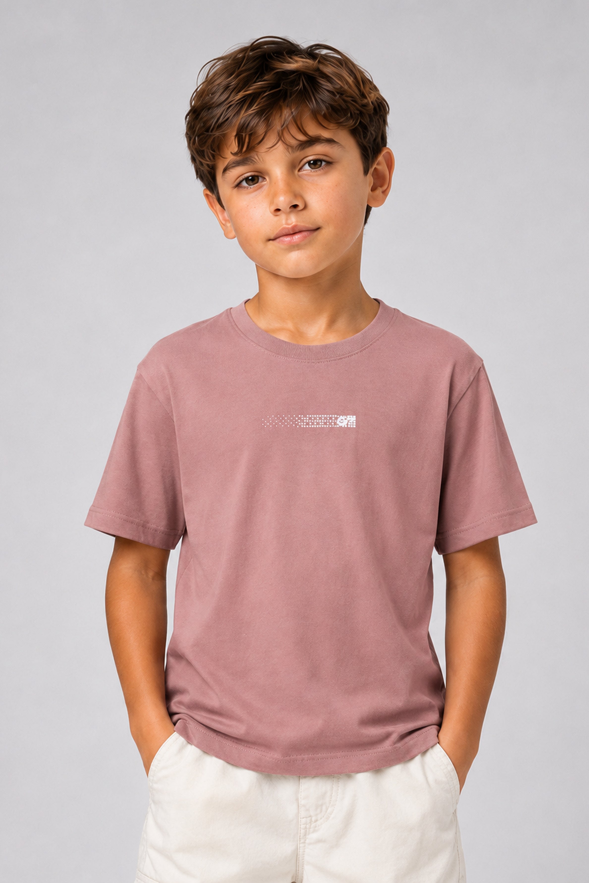 HUSTLE JUNIOR Crew Neck Tees - Rose