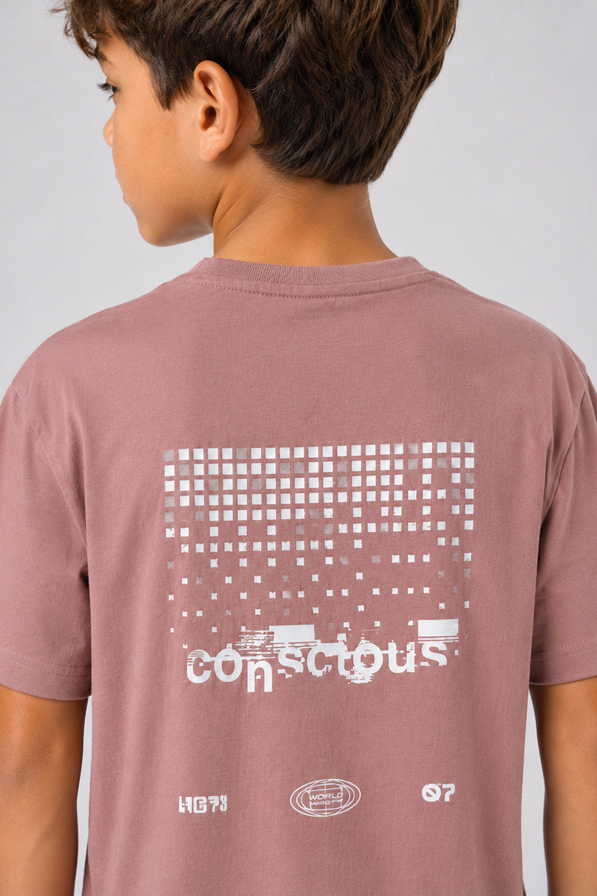 HUSTLE JUNIOR Crew Neck Tees - Rose