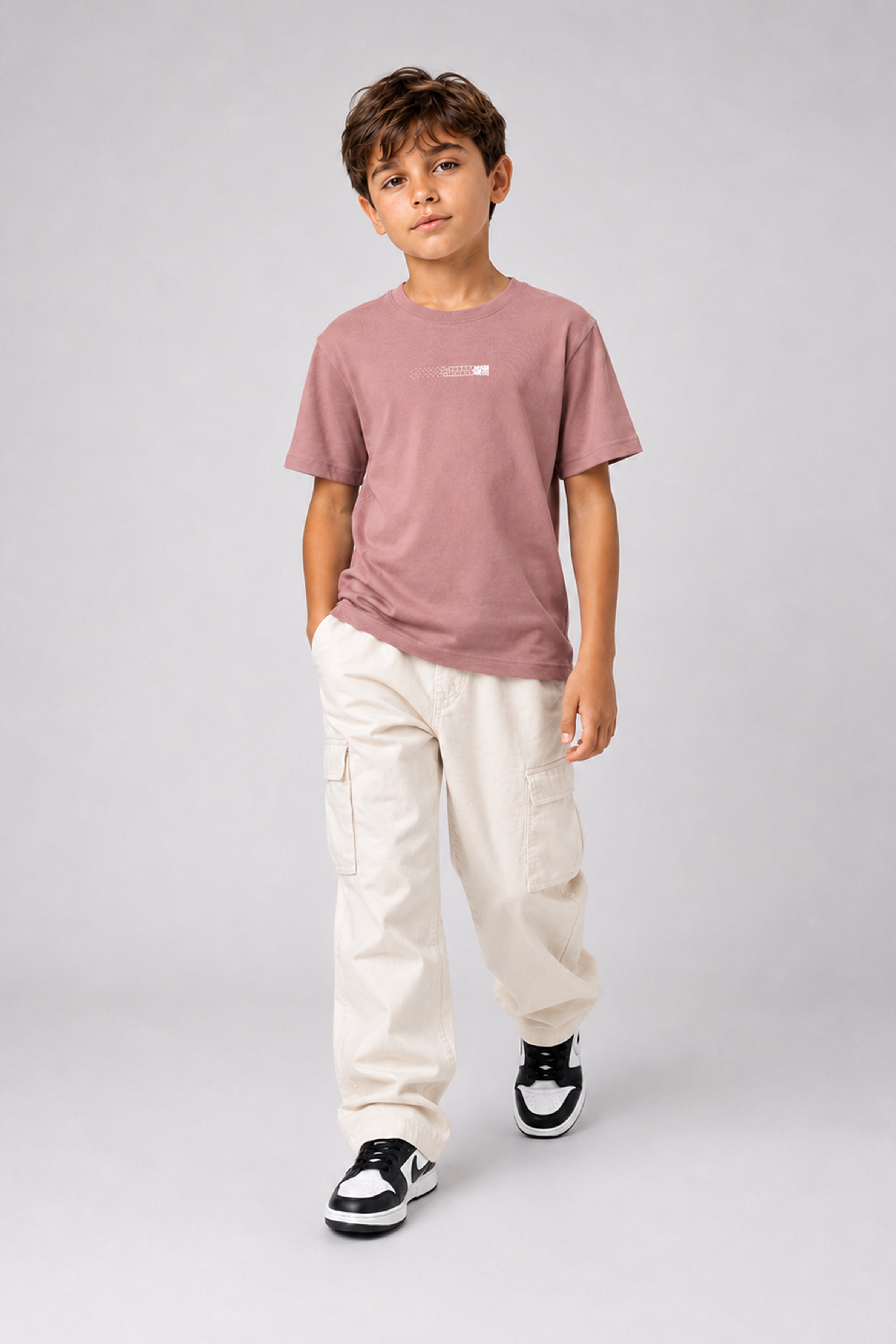 HUSTLE JUNIOR Crew Neck Tees - Rose