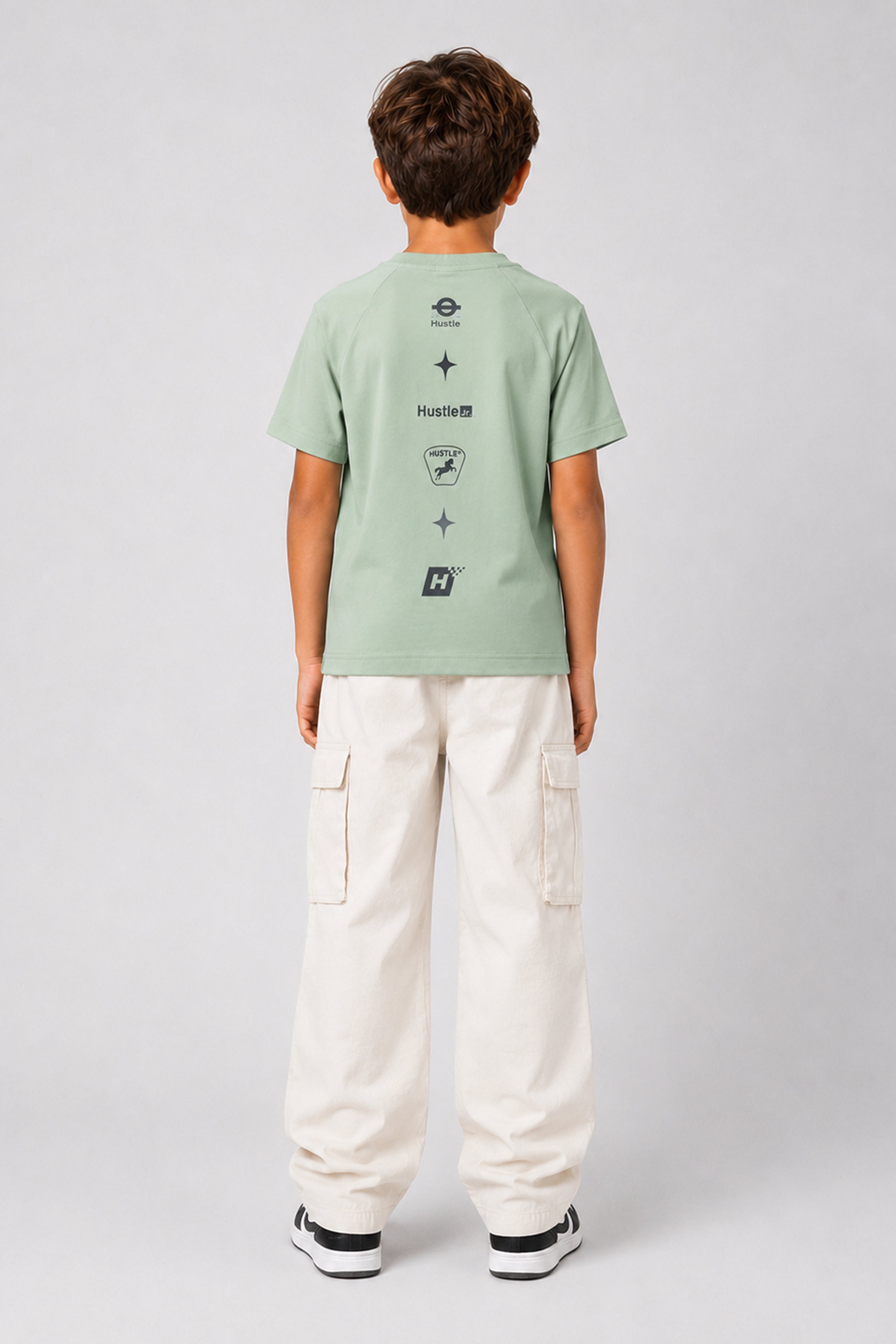 HUSTLE JUNIOR Crew Neck Tees - Green