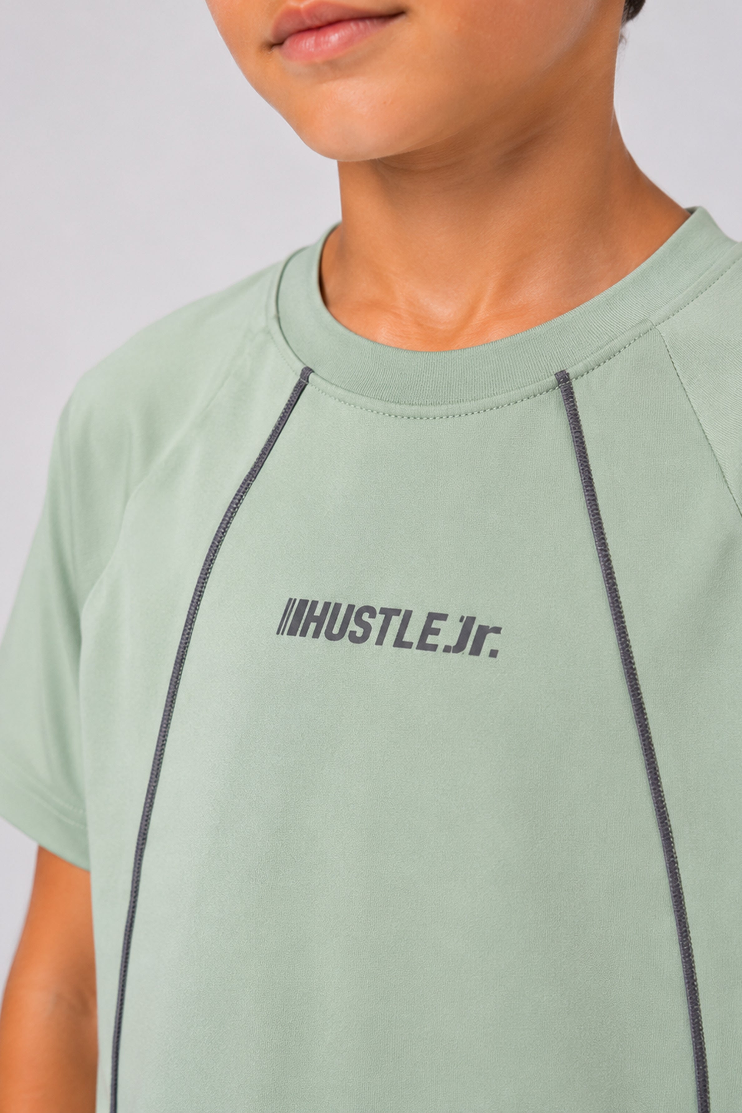 HUSTLE JUNIOR Crew Neck Tees - Green