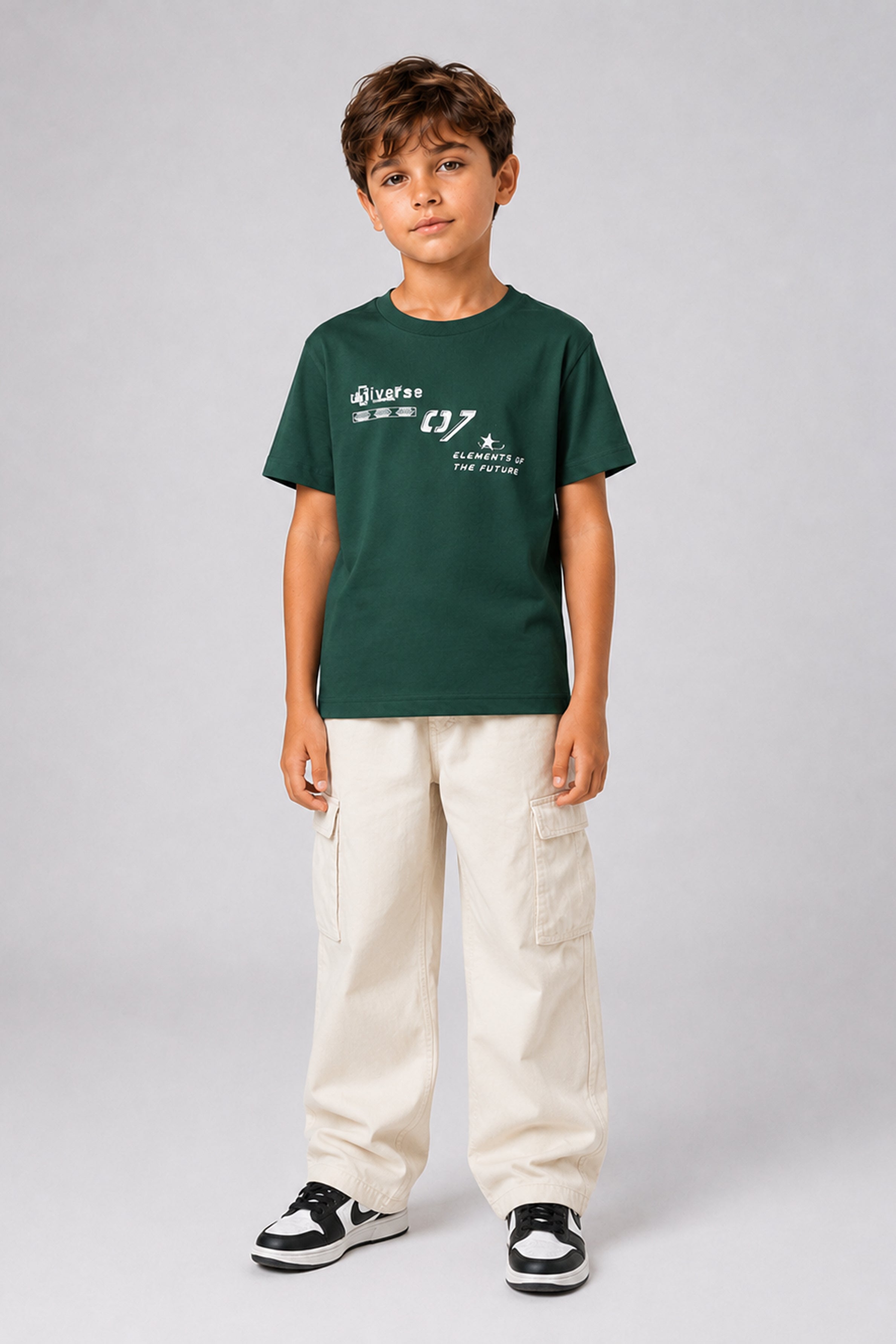 HUSTLE JUNIOR Crew Neck Tees - Green