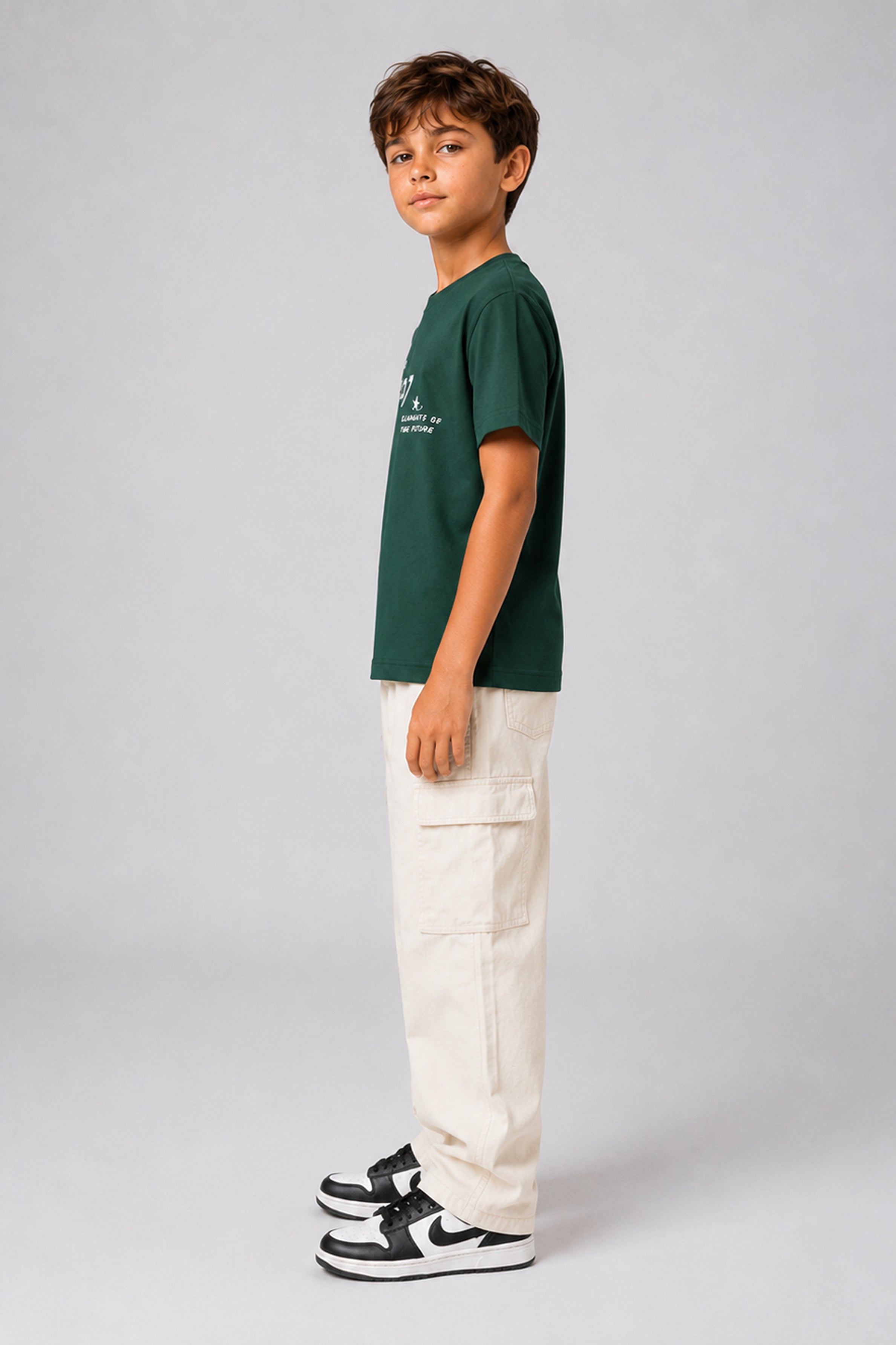 HUSTLE JUNIOR Crew Neck Tees - Green