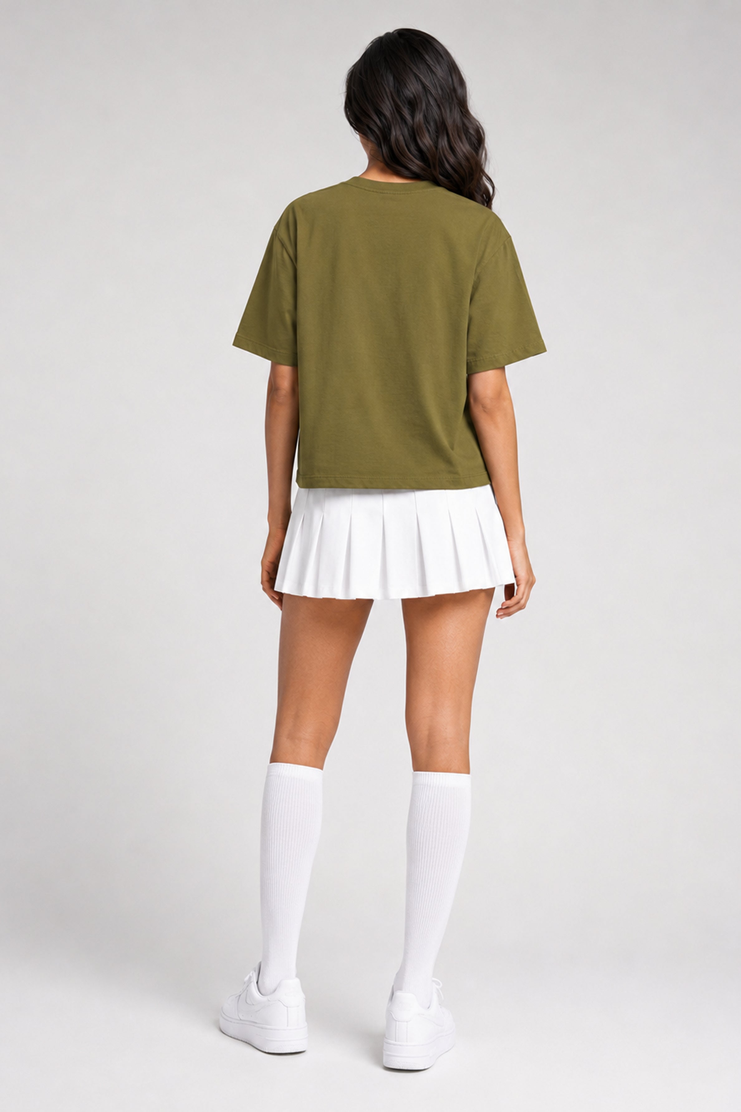 MODANO Pickleball Crew Neck Oversized Tees - Khaki