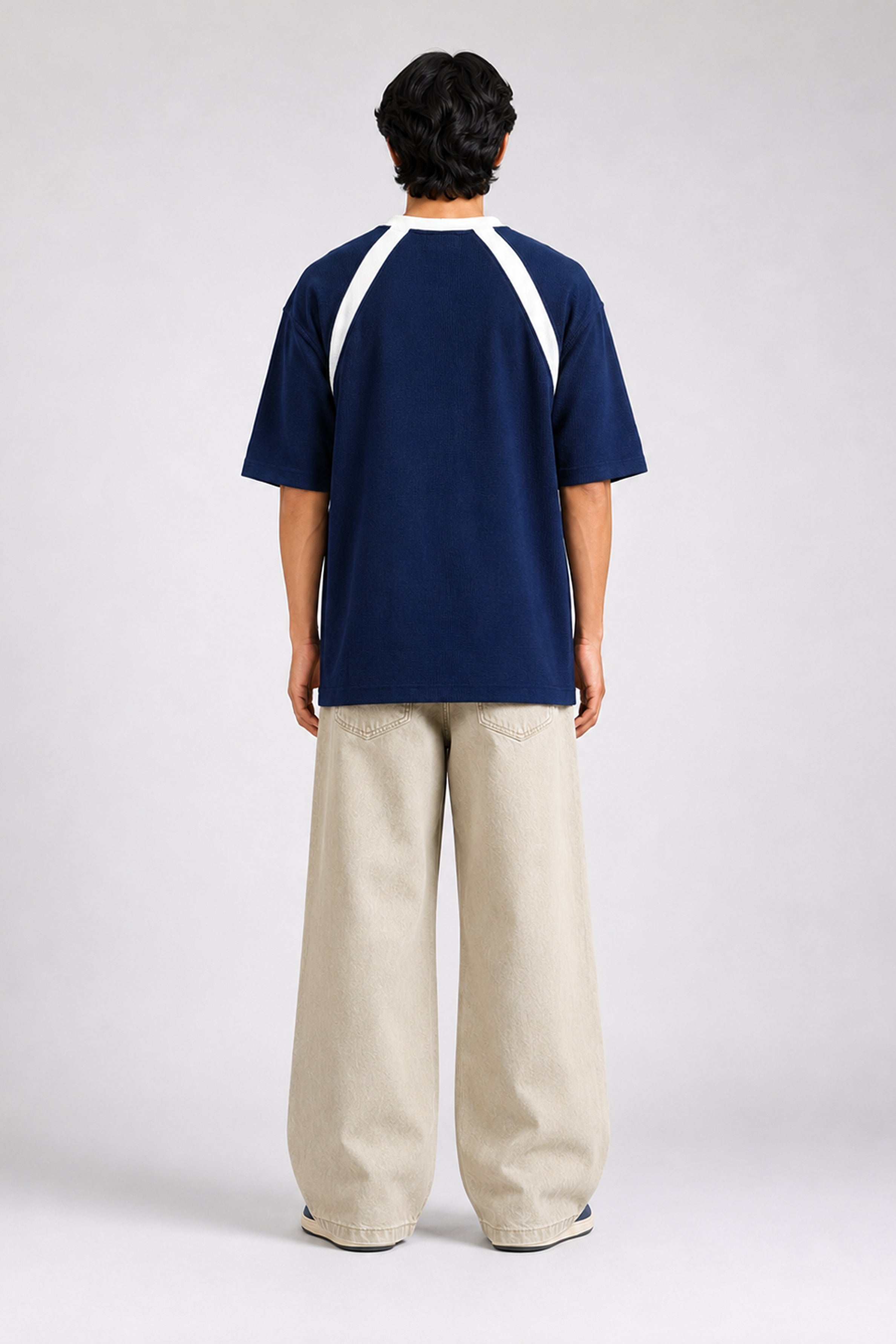 HUSTLE Men's Oversized T-Shirt – Navy Blue