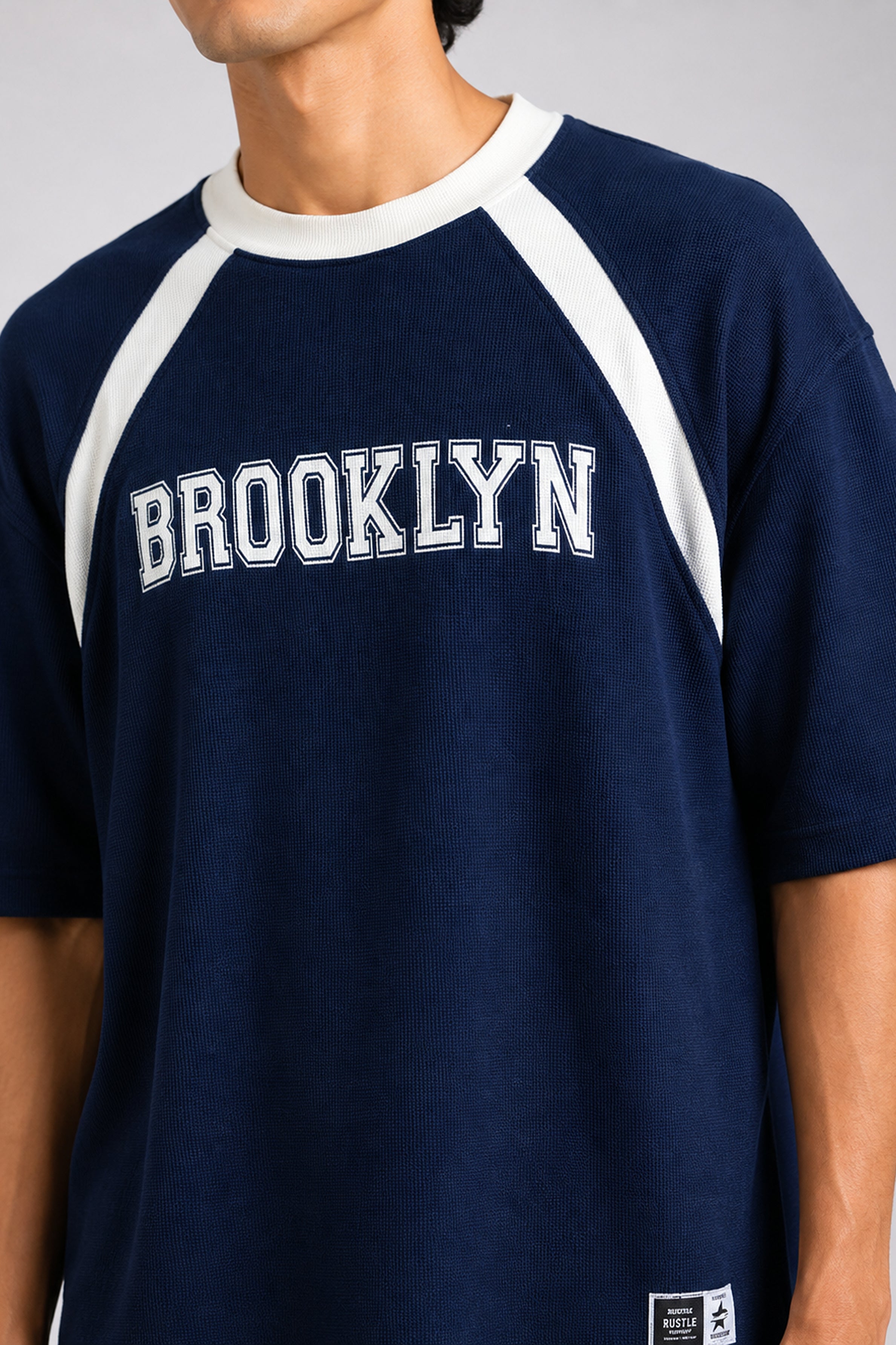 HUSTLE Men's Oversized T-Shirt – Navy Blue