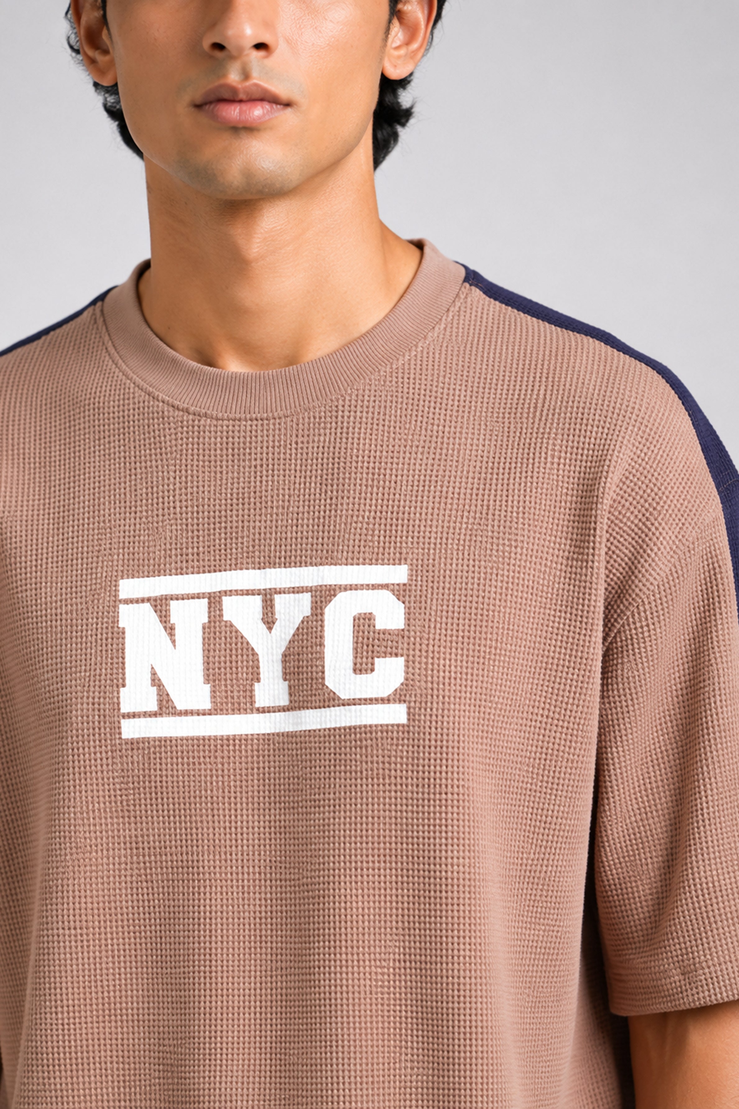 HUSTLE Men's Oversized T-Shirt – Beige