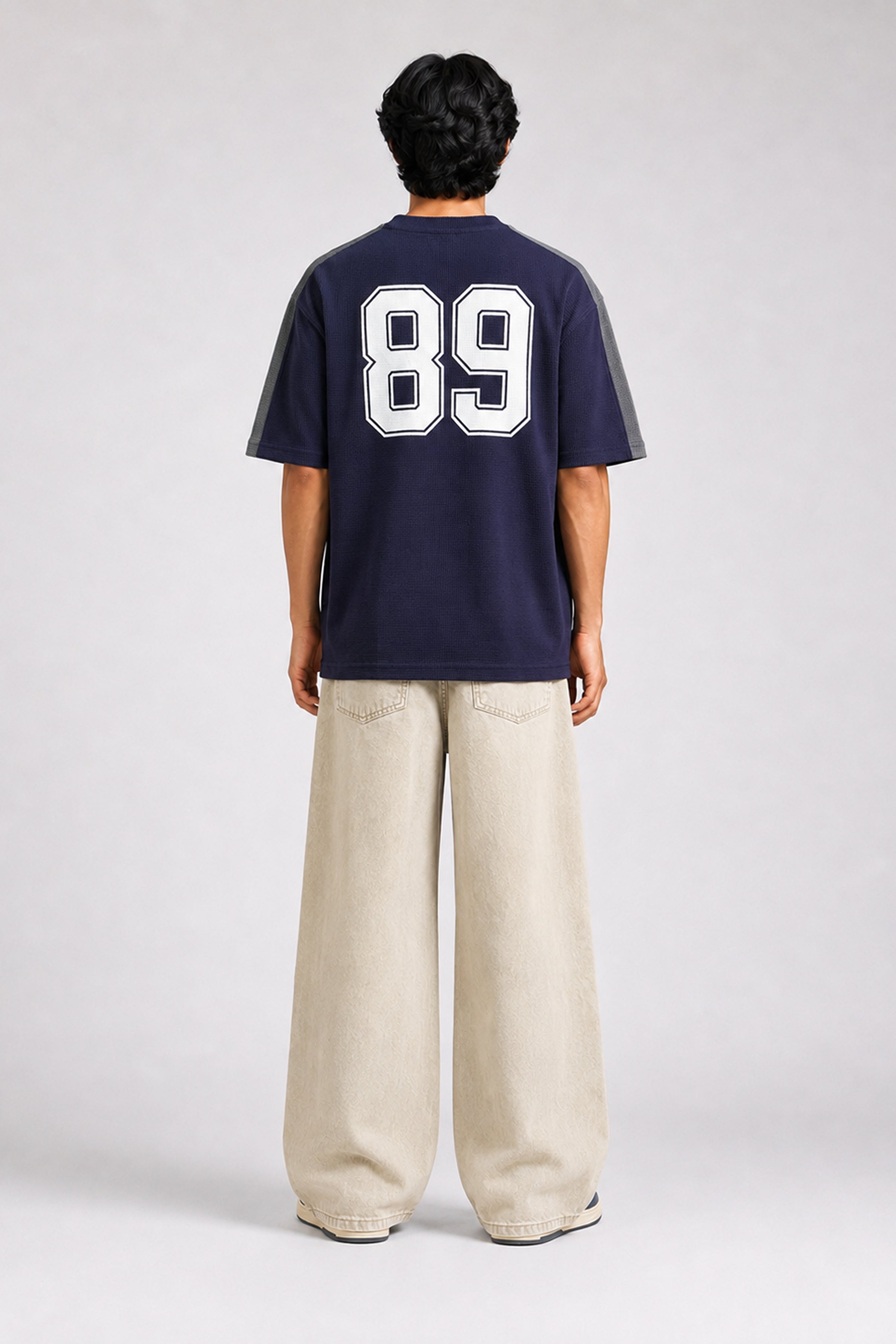 HUSTLE Men's Oversized T-Shirt – Navy Blue