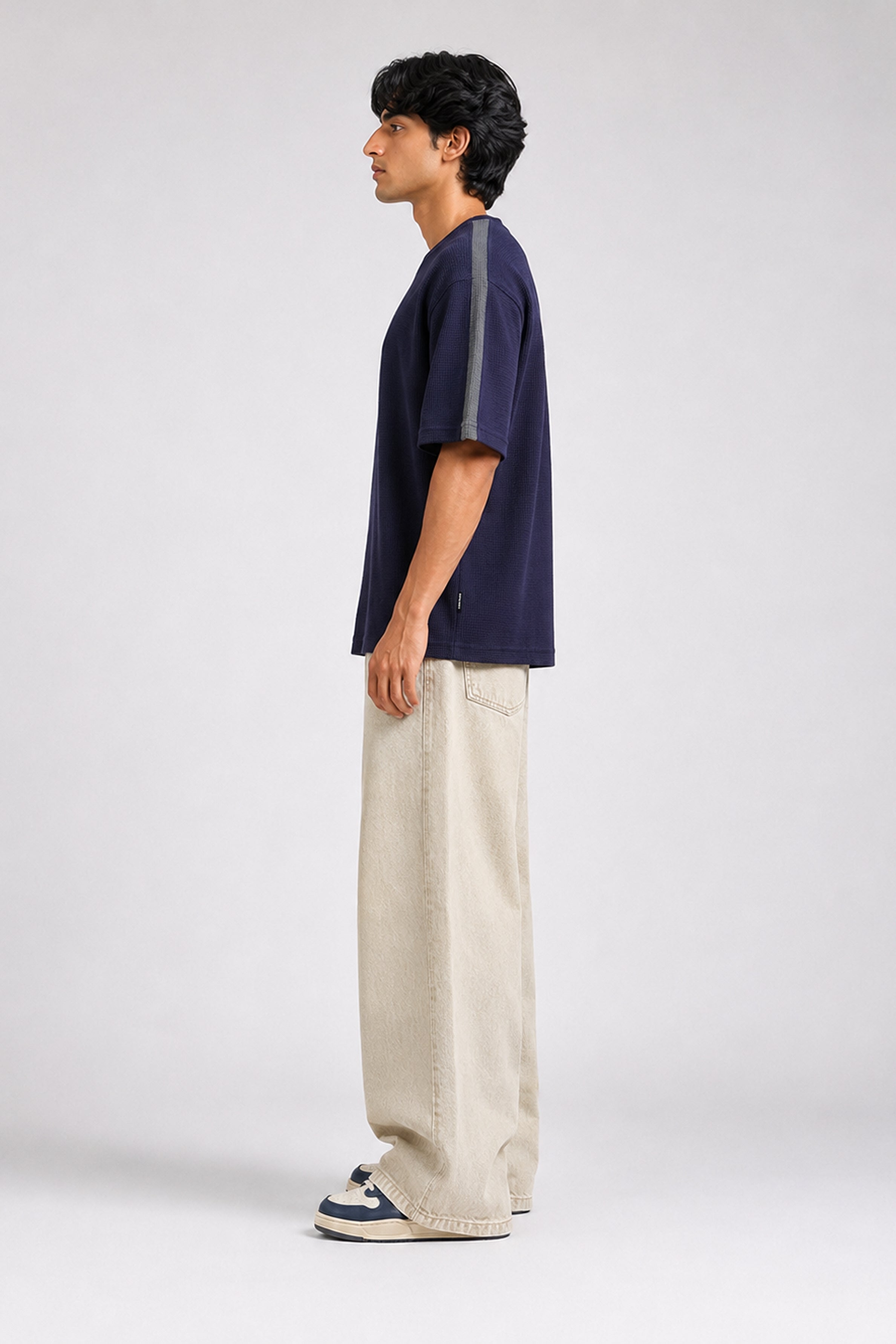 HUSTLE Men's Oversized T-Shirt – Navy Blue