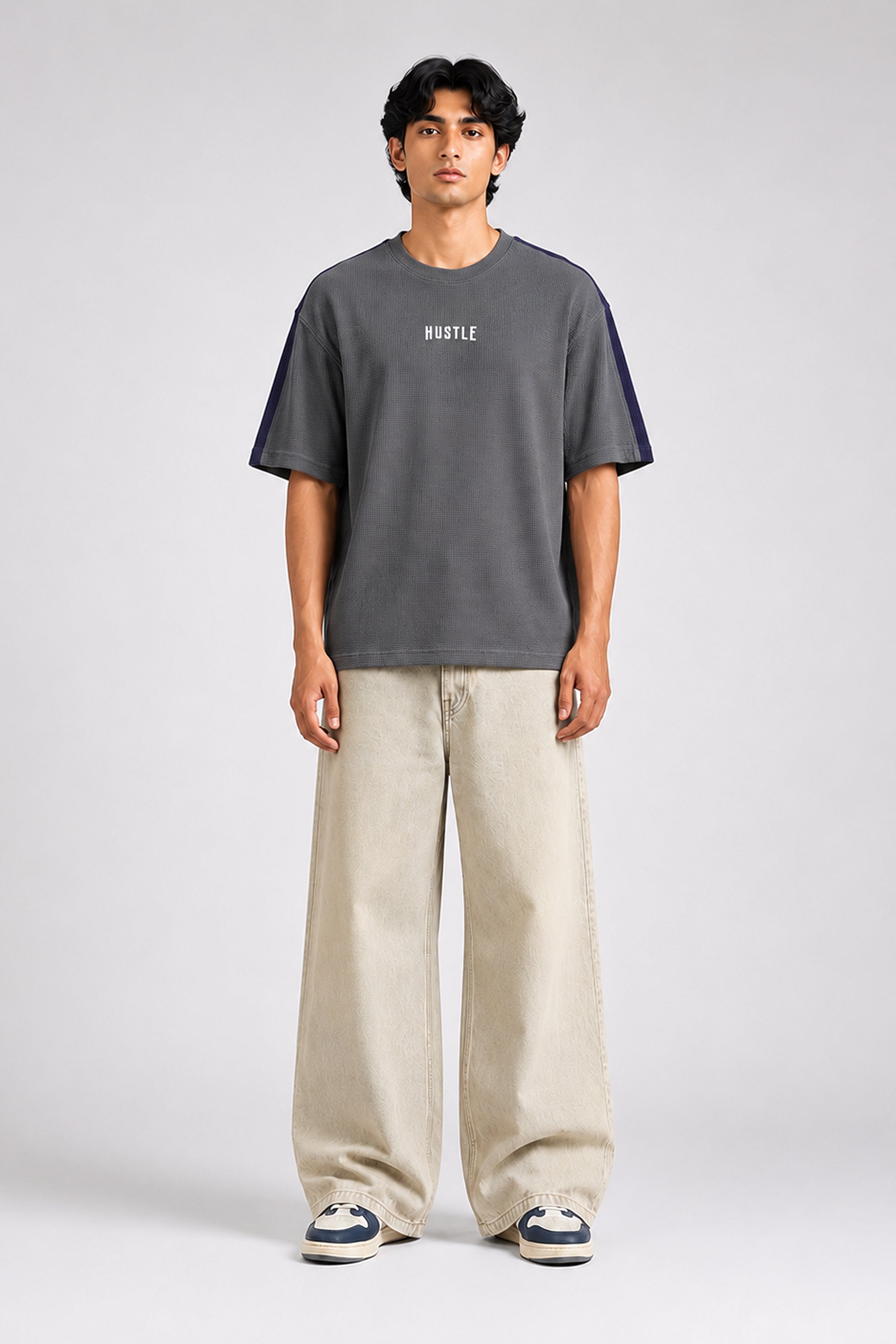 HUSTLE Men's Oversized T-Shirt – Gray