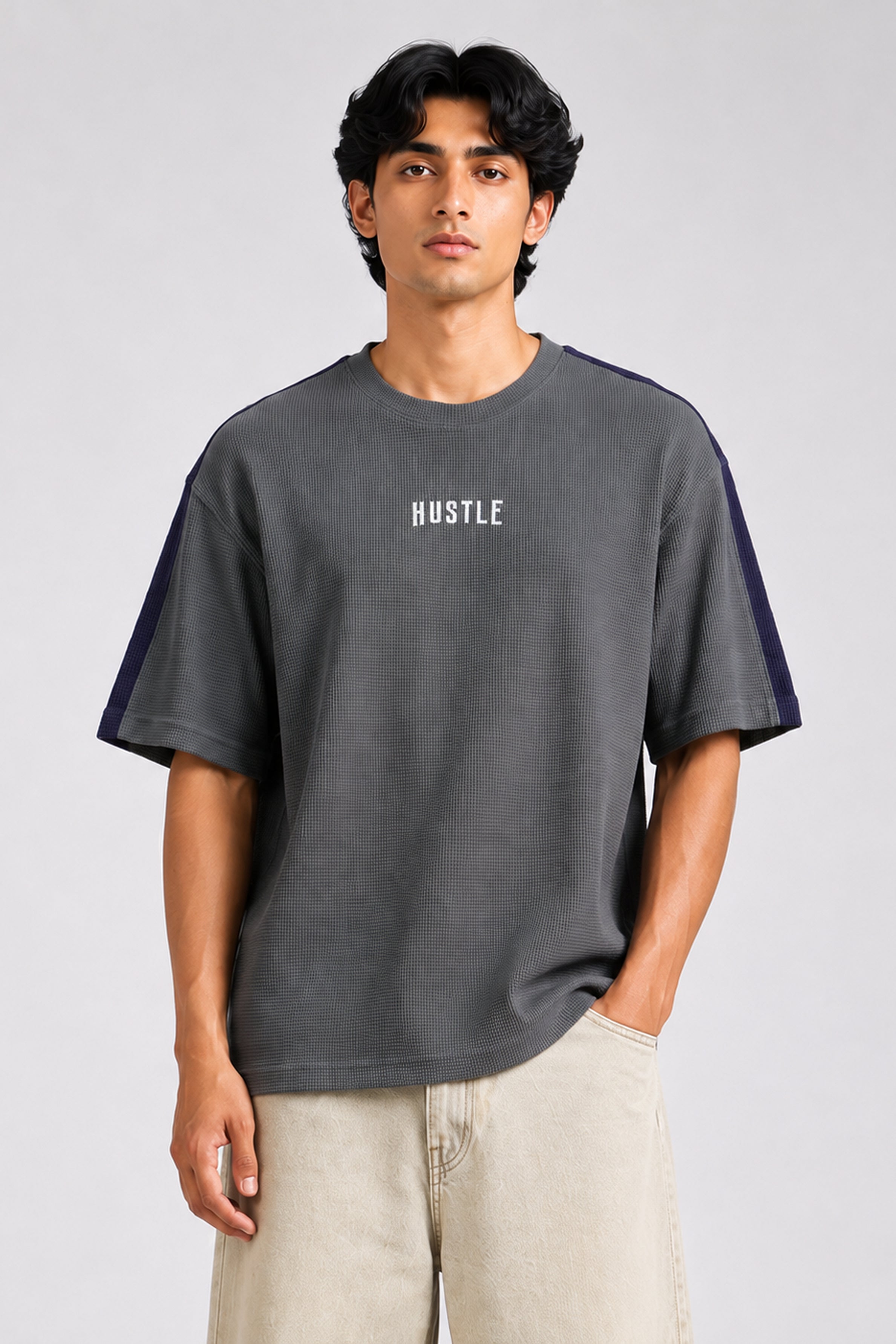 HUSTLE Men's Oversized T-Shirt – Gray