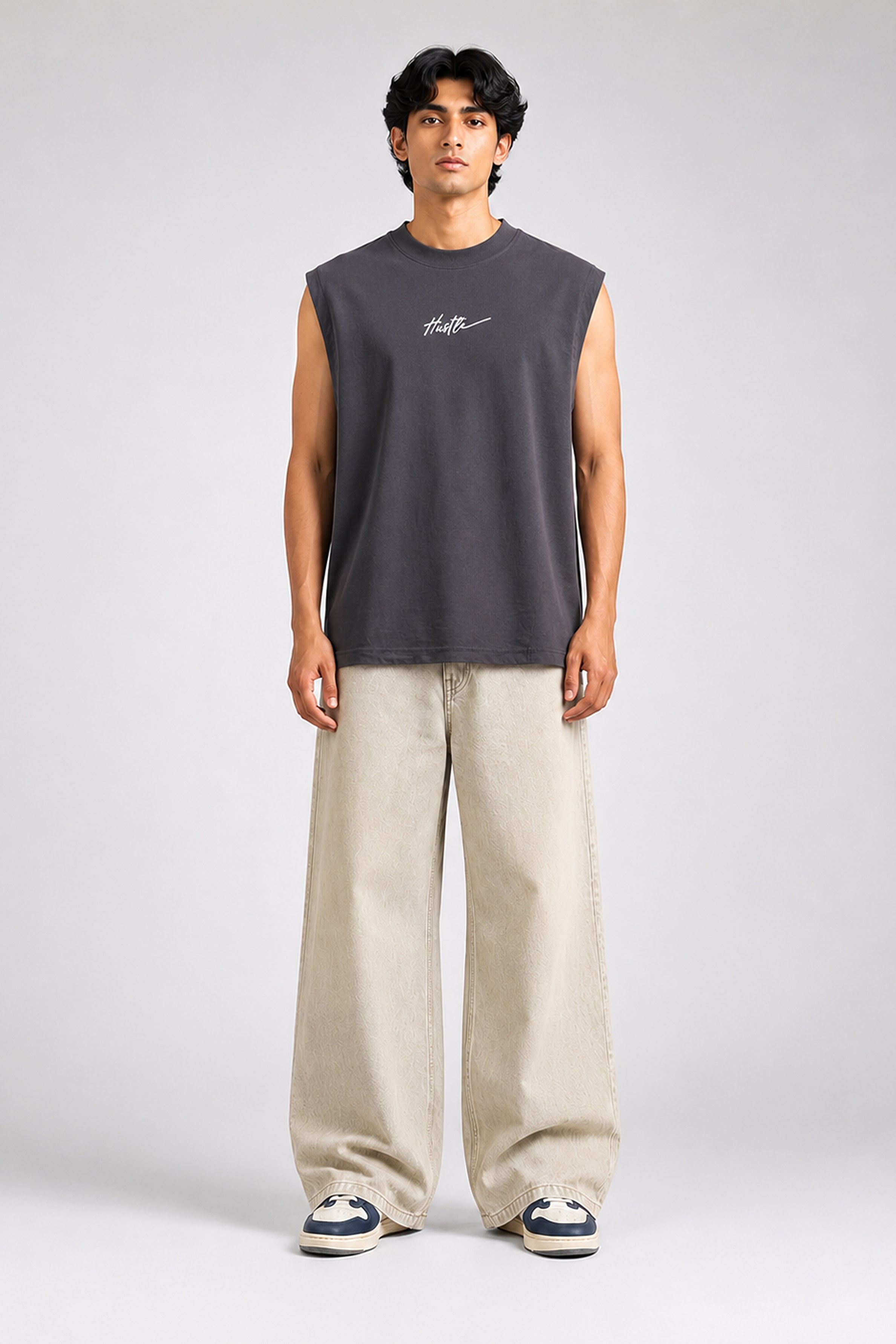 HUSTLE Men's Relaxed Fit Skinny – Dark Gray