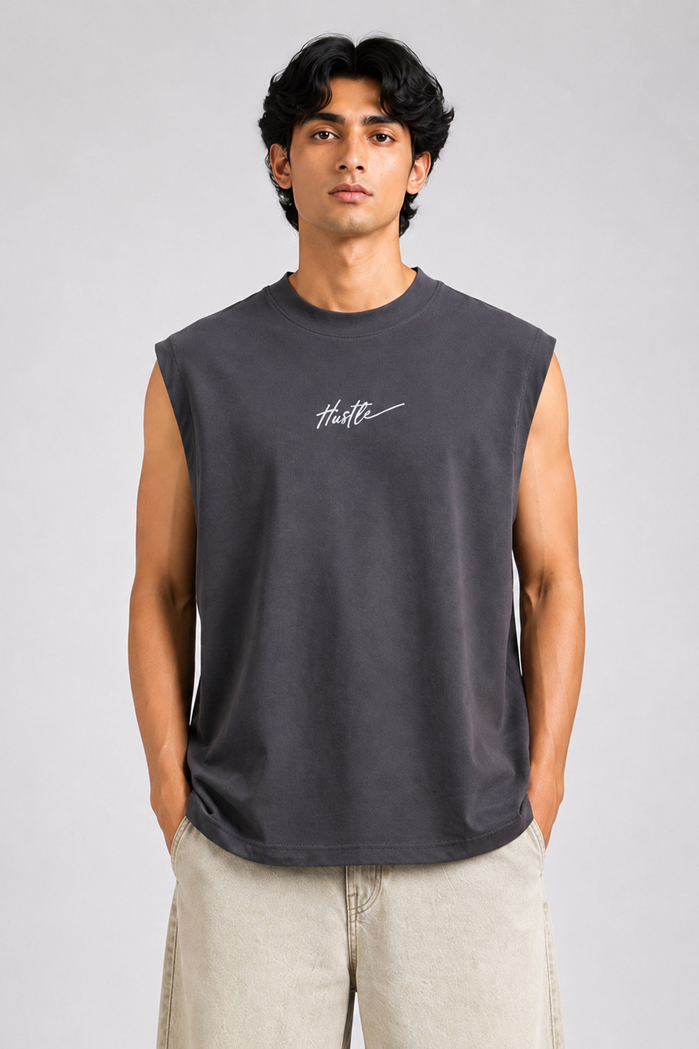 HUSTLE Men's Relaxed Fit Skinny – Dark Gray