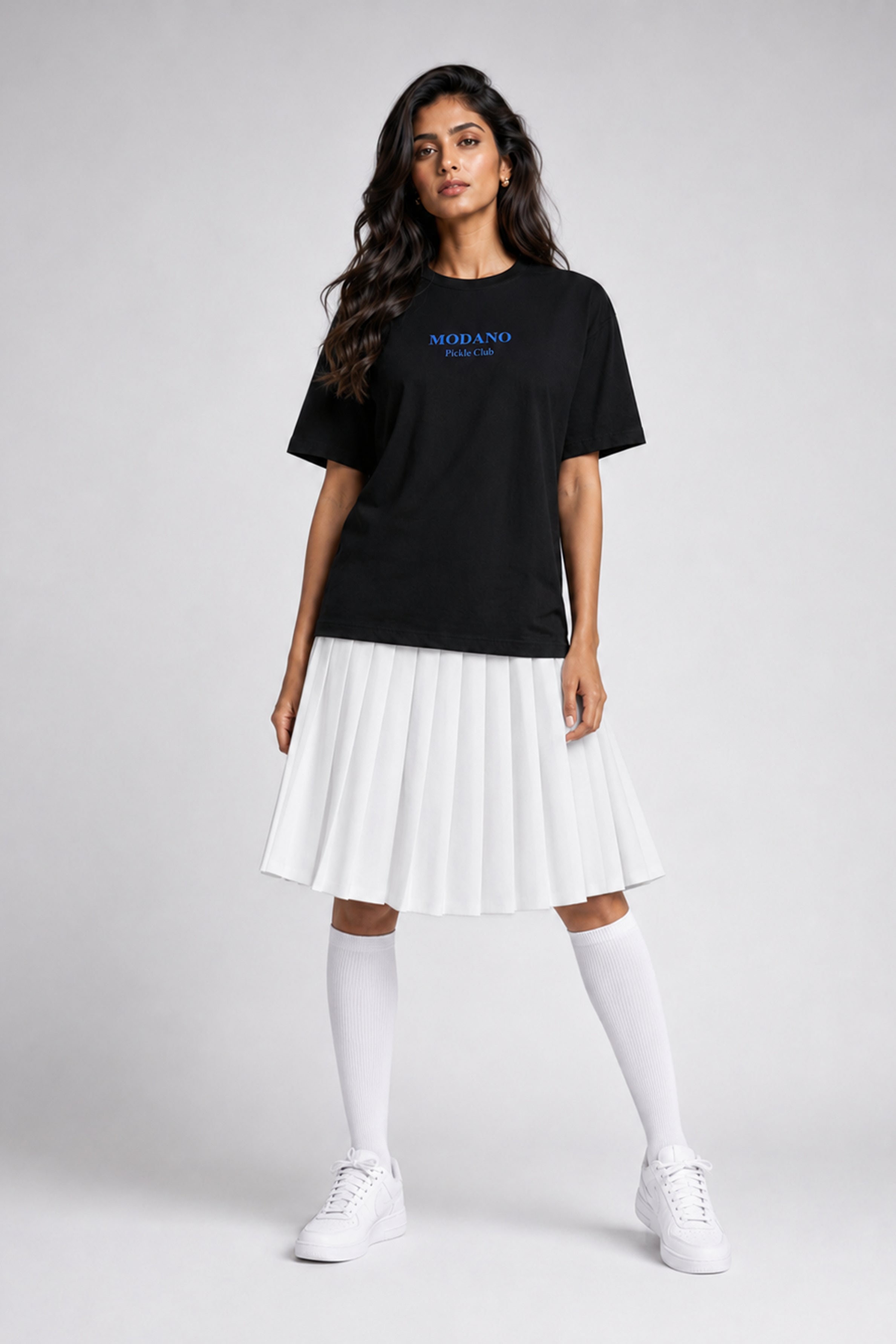 MODANO Pickleball Crew Neck Oversized Tees - Black