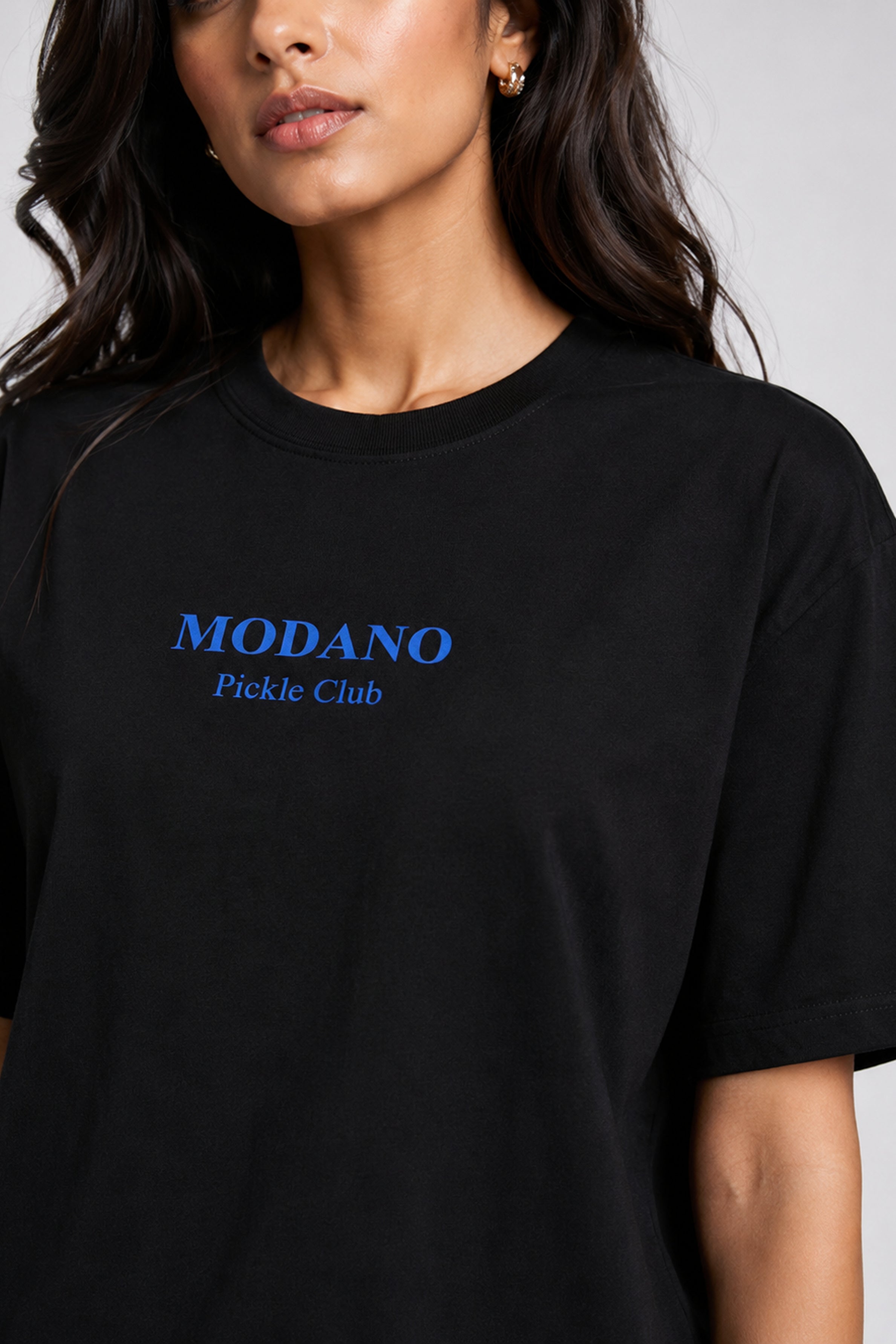 MODANO Pickleball Crew Neck Oversized Tees - Black