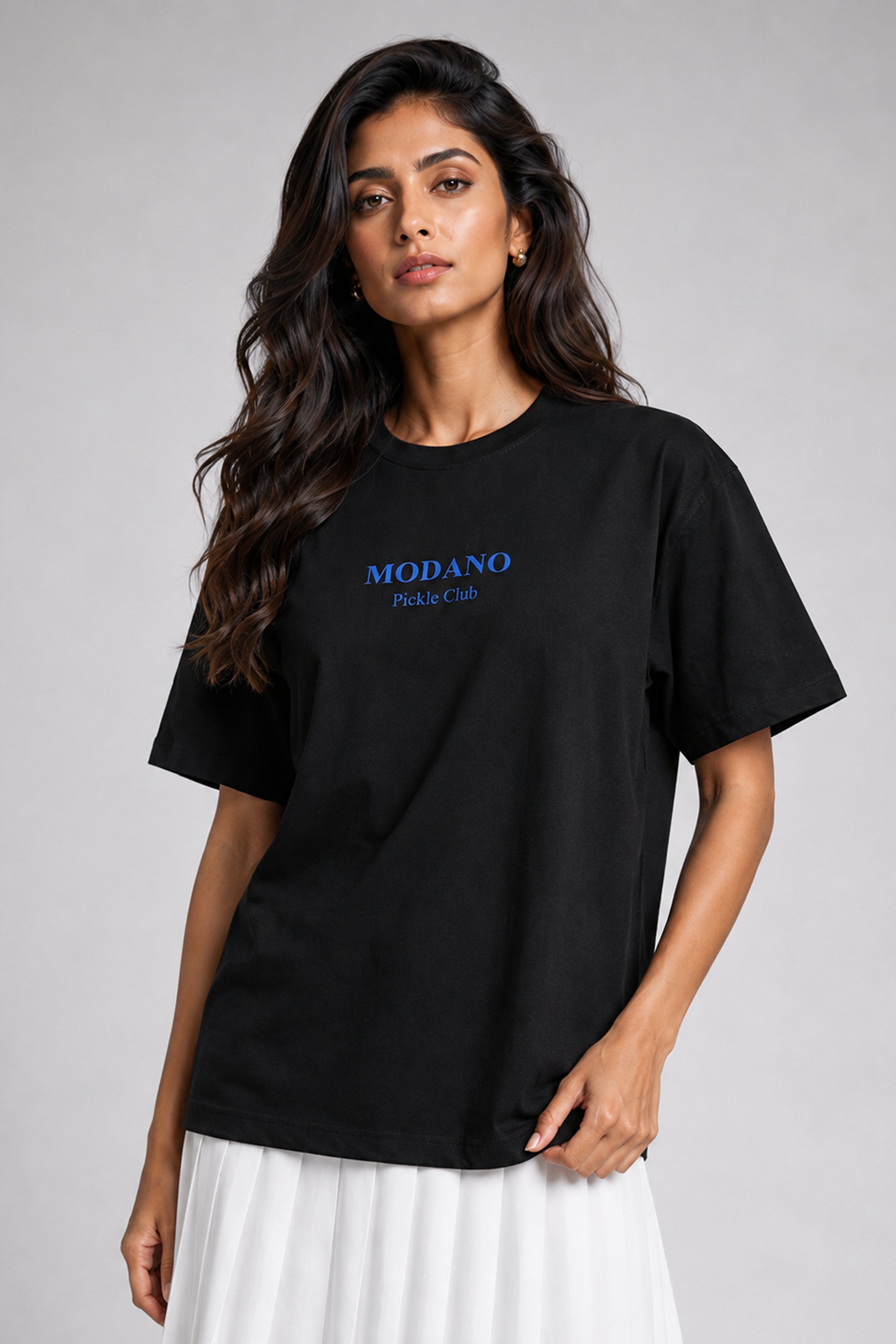 MODANO Pickleball Crew Neck Oversized Tees - Black
