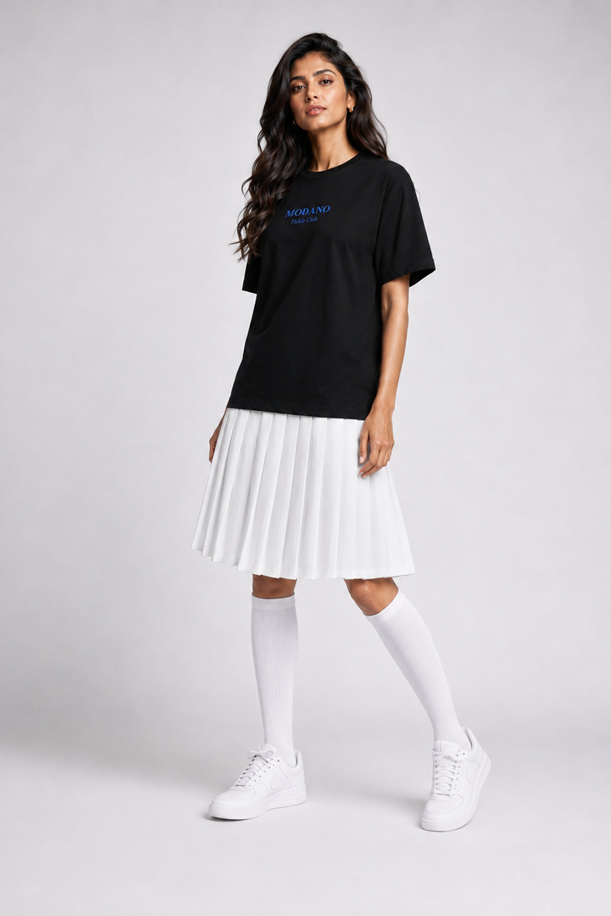 MODANO Pickleball Crew Neck Oversized Tees - Black