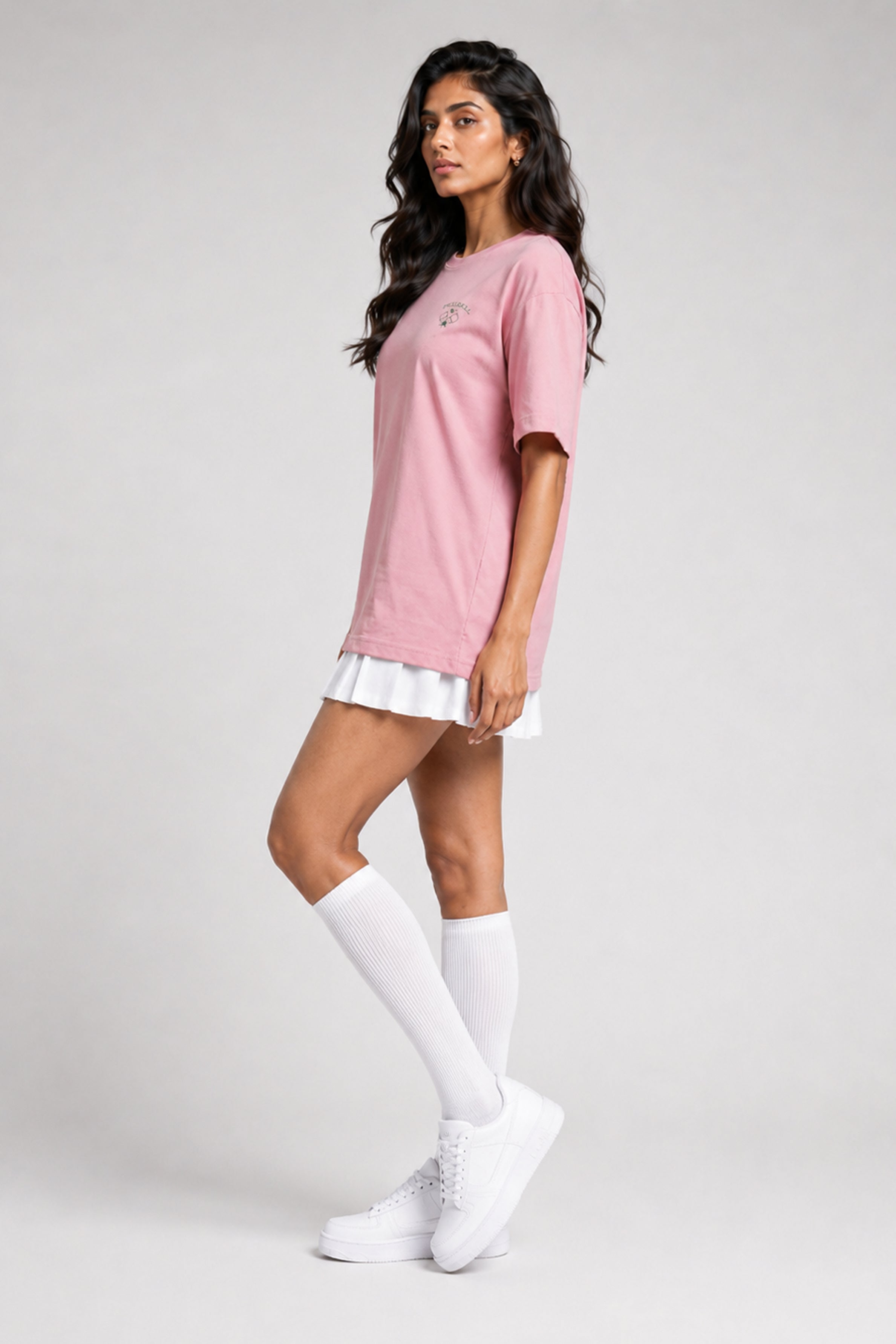 MODANO Pickleball Crew Neck Oversized Tees - Pink