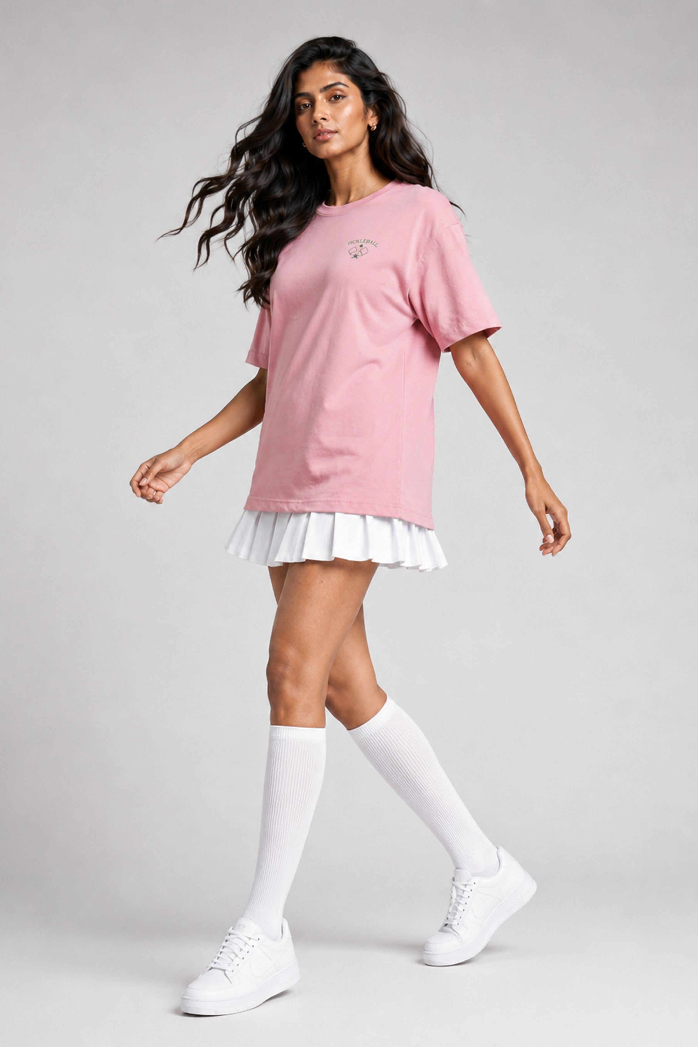 MODANO Pickleball Crew Neck Oversized Tees - Pink