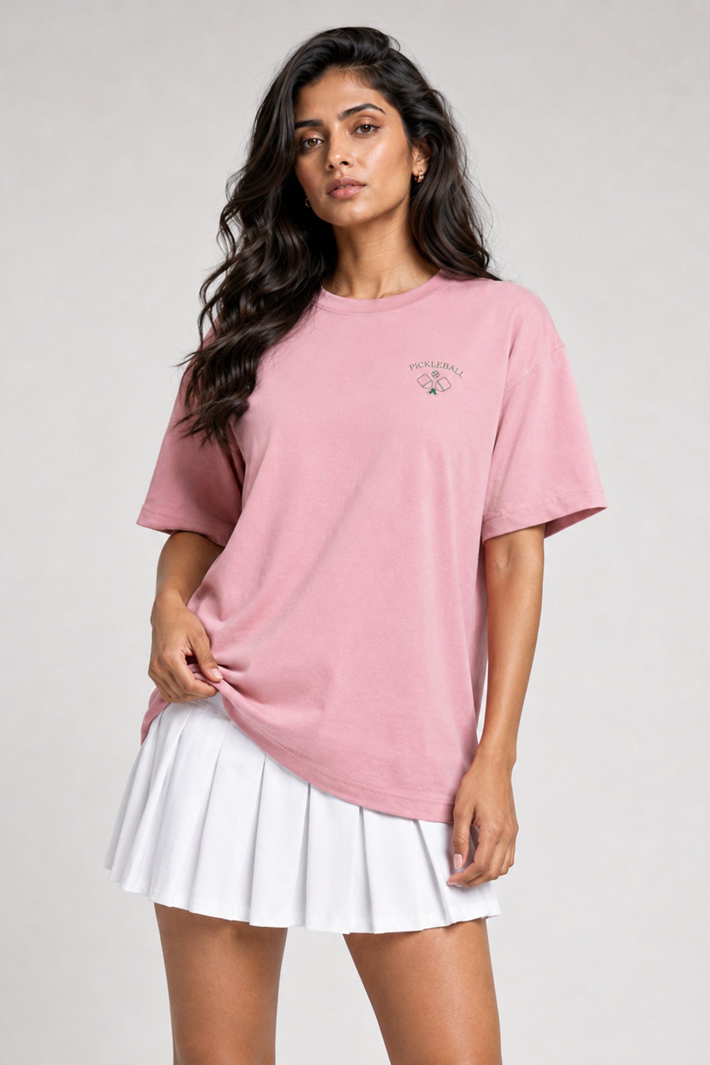 MODANO Pickleball Crew Neck Oversized Tees - Pink