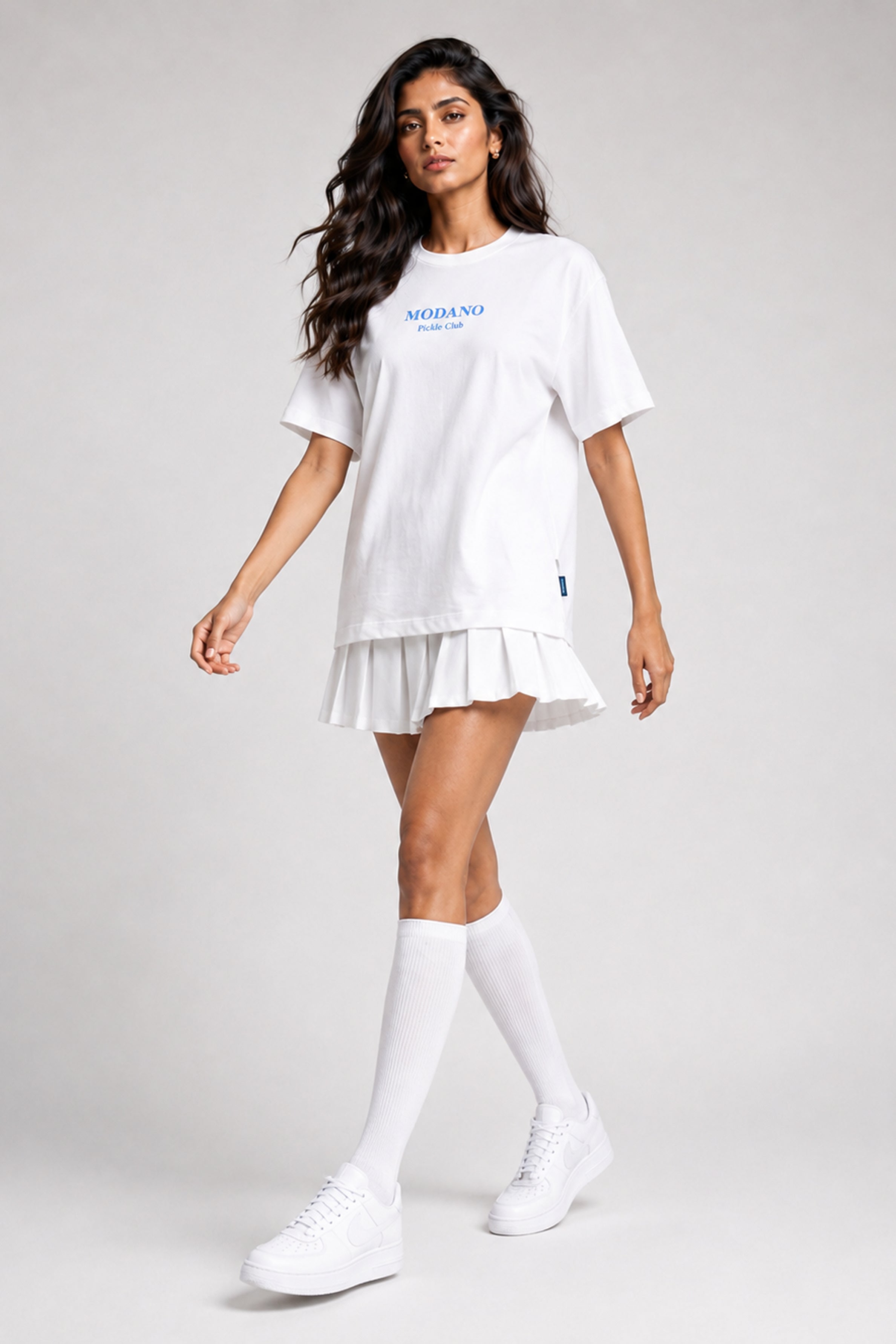 MODANO Pickleball Crew Neck Oversized Tees - White