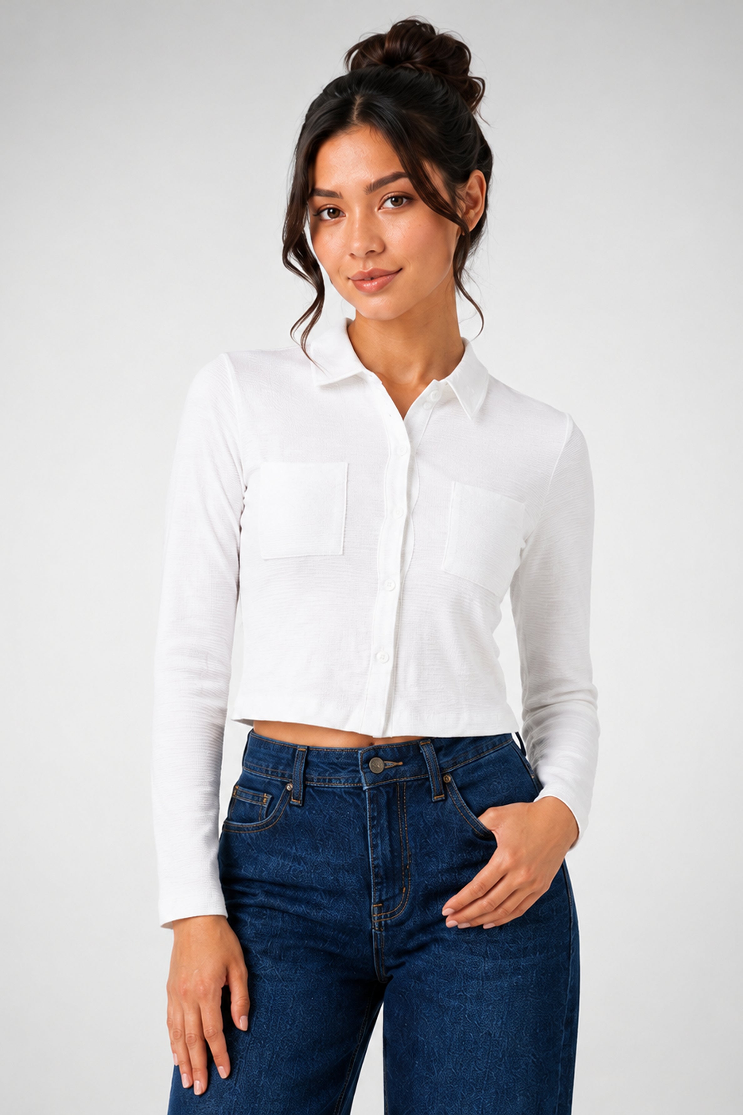 BASIC DROP MODANO Women's Casual Top - Off White