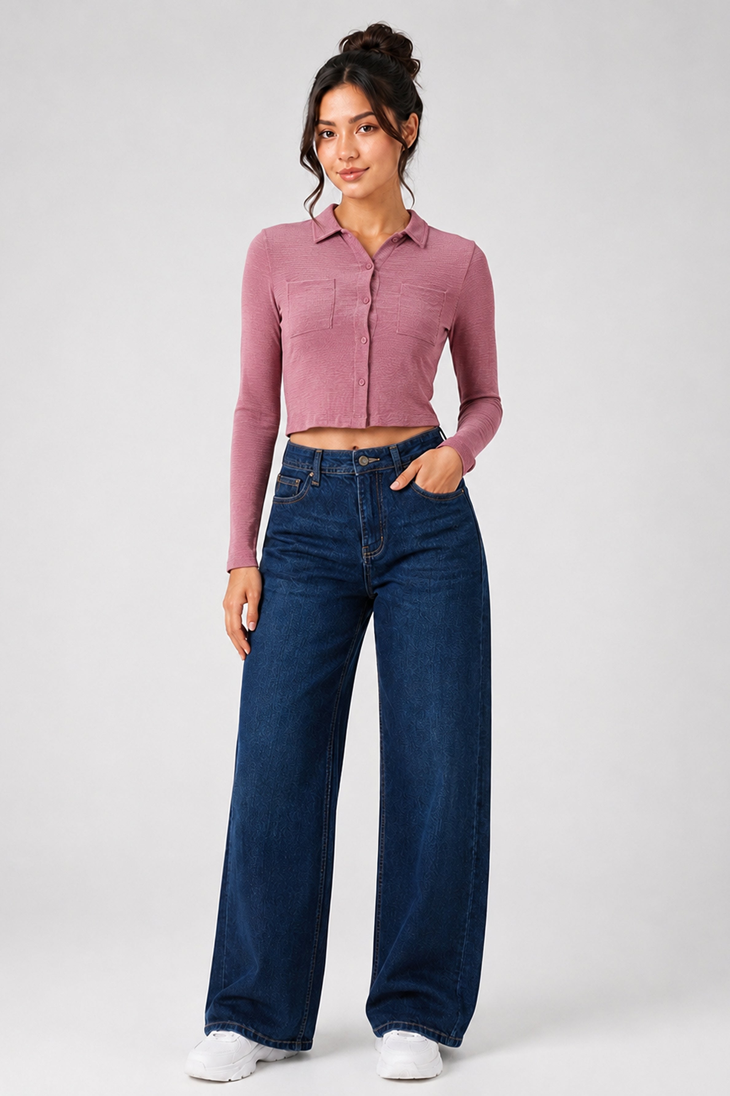 BASIC DROP MODANO Women's Casual Top - Pink