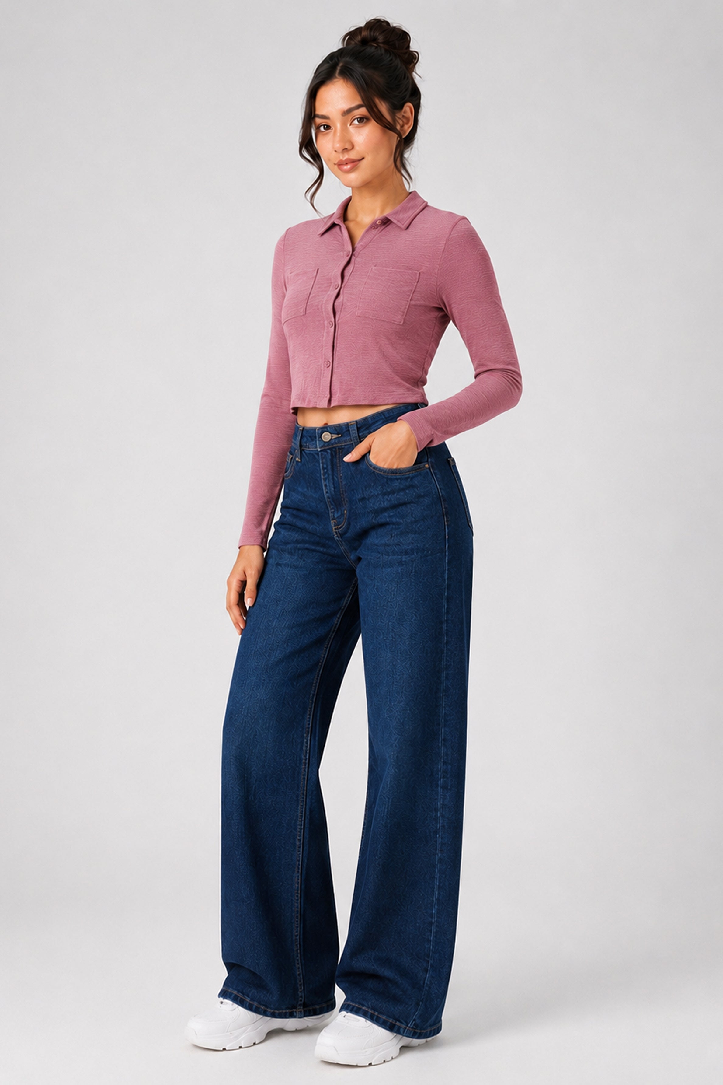 BASIC DROP MODANO Women's Casual Top - Pink