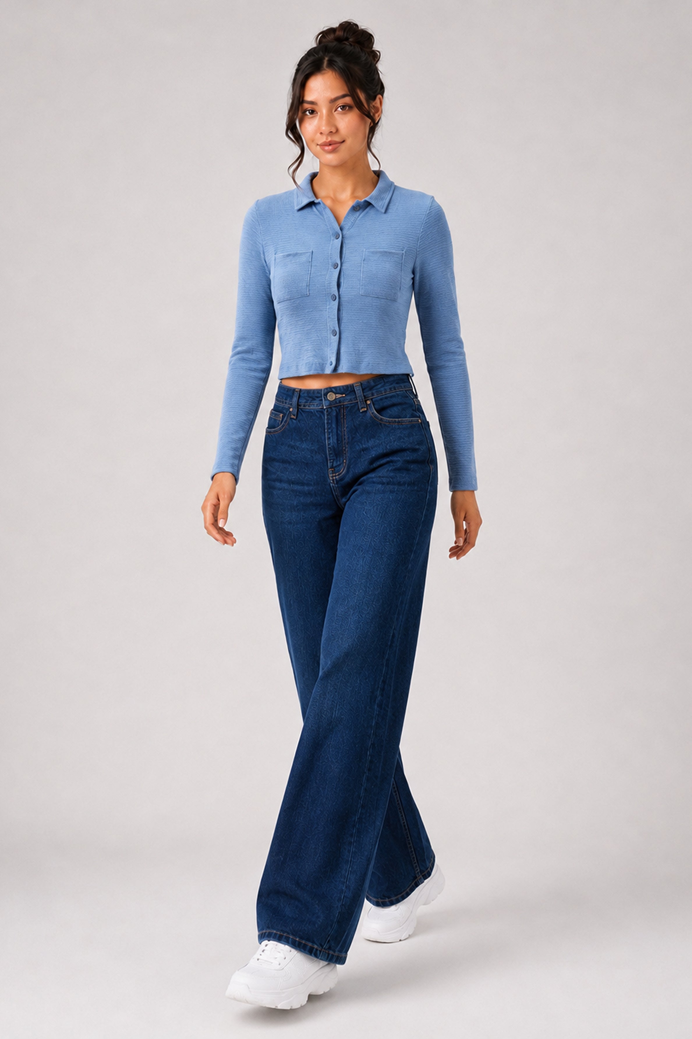 BASIC DROP MODANO Women's Casual Top - Blue