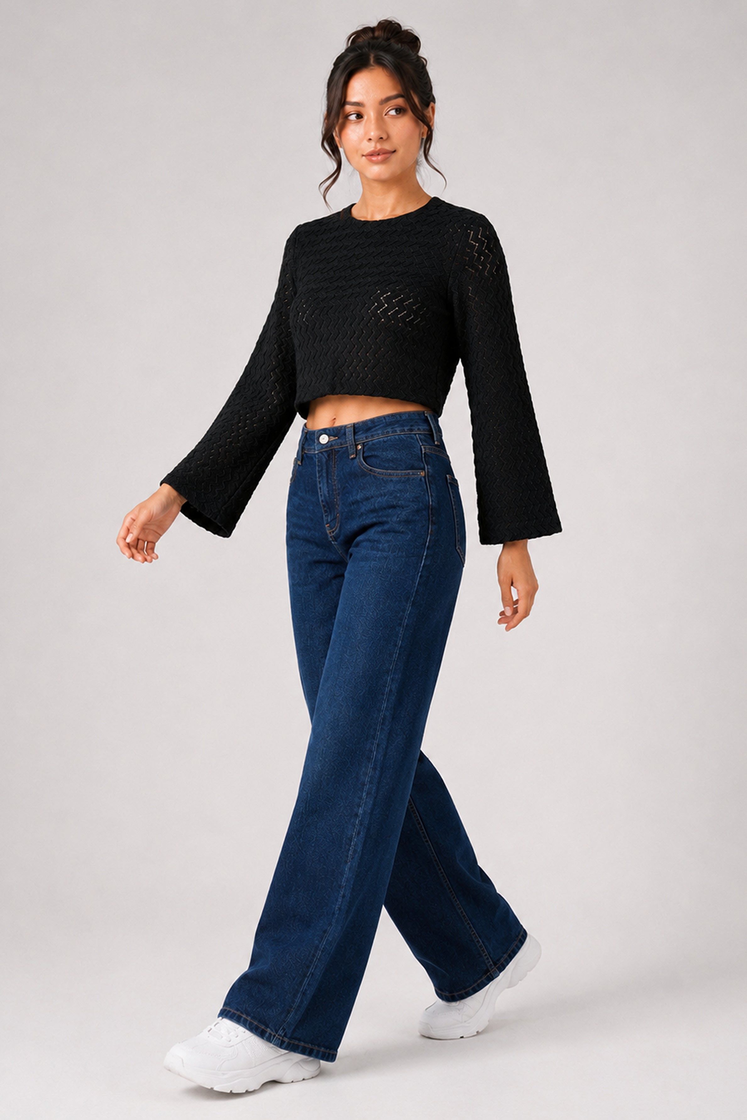 BASIC DROP MODANO Women's Casual Top - Jet Black
