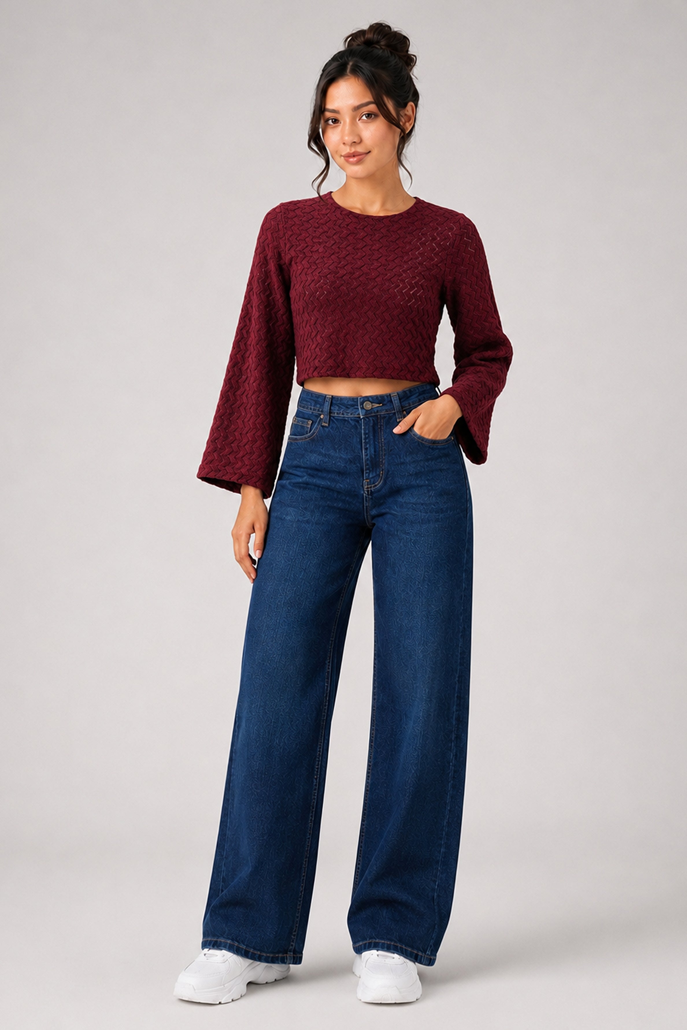 BASIC DROP MODANO Women's Casual Top - Maroon