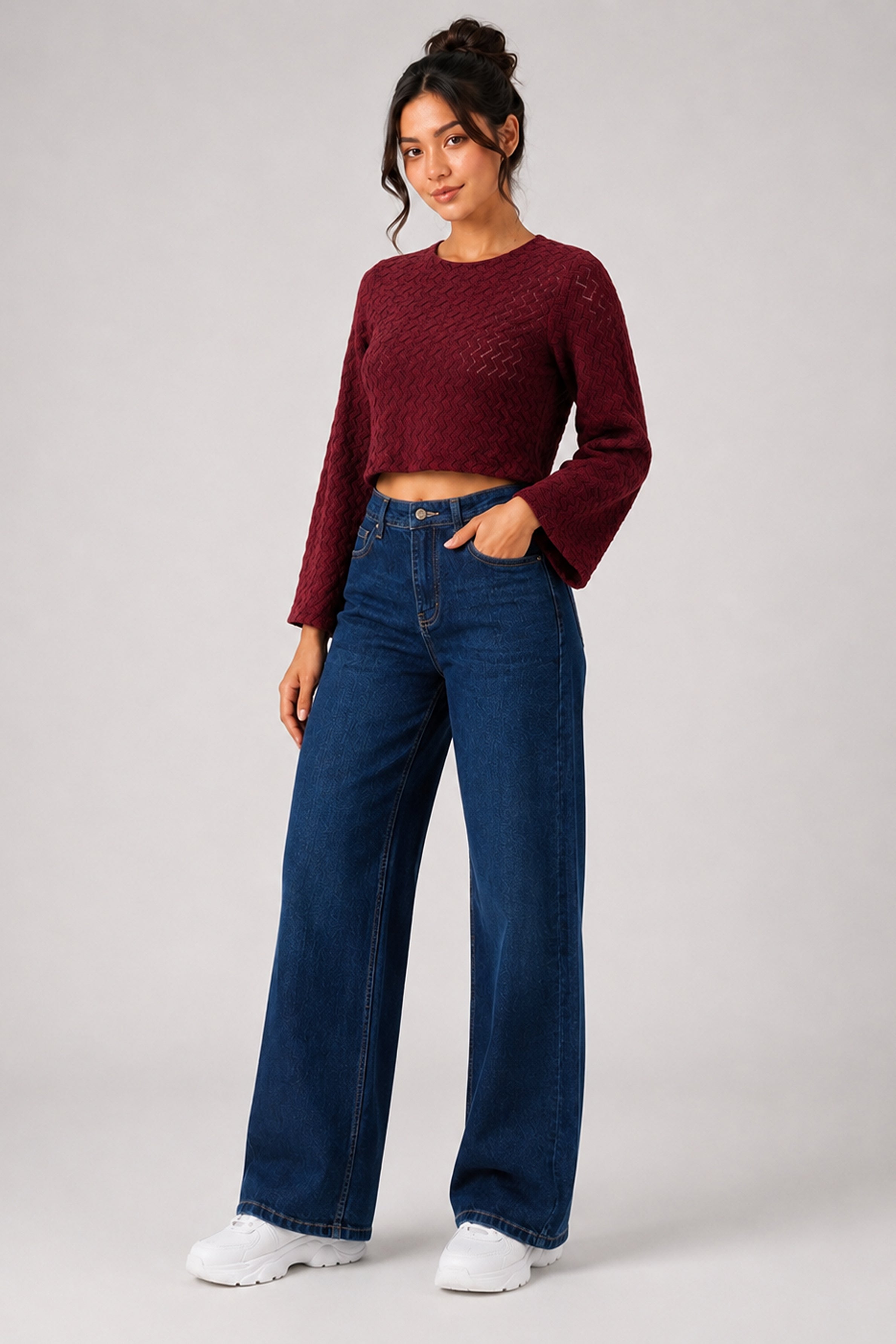 BASIC DROP MODANO Women's Casual Top - Maroon