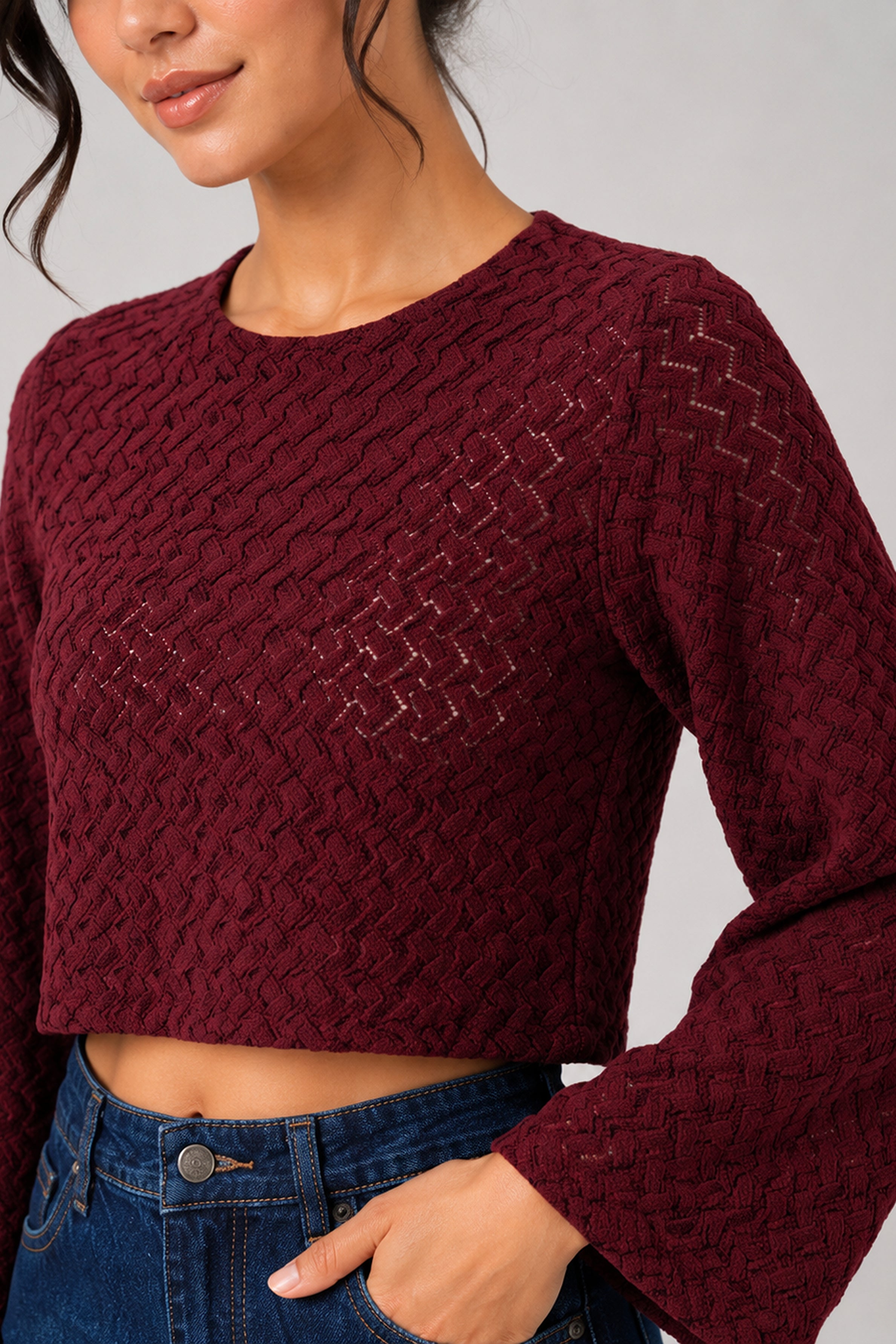 BASIC DROP MODANO Women's Casual Top - Maroon