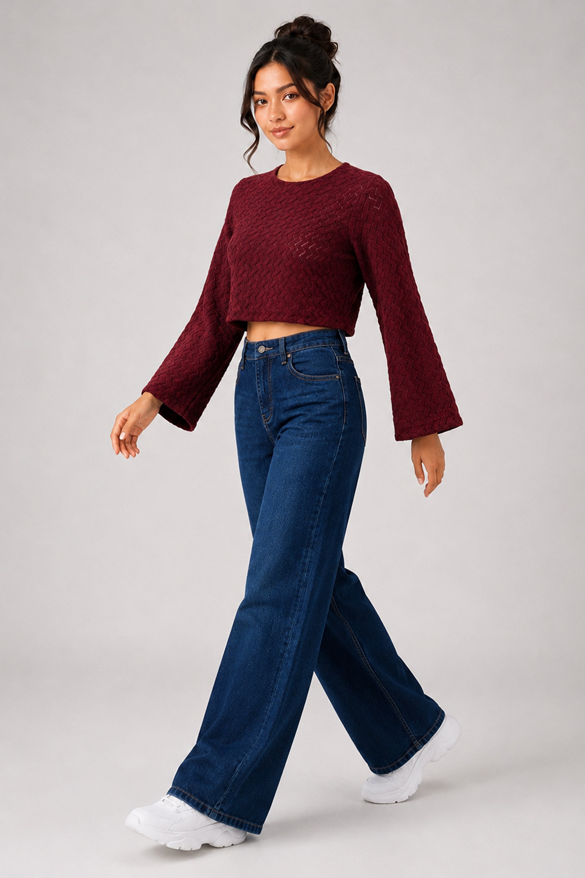 BASIC DROP MODANO Women's Casual Top - Maroon