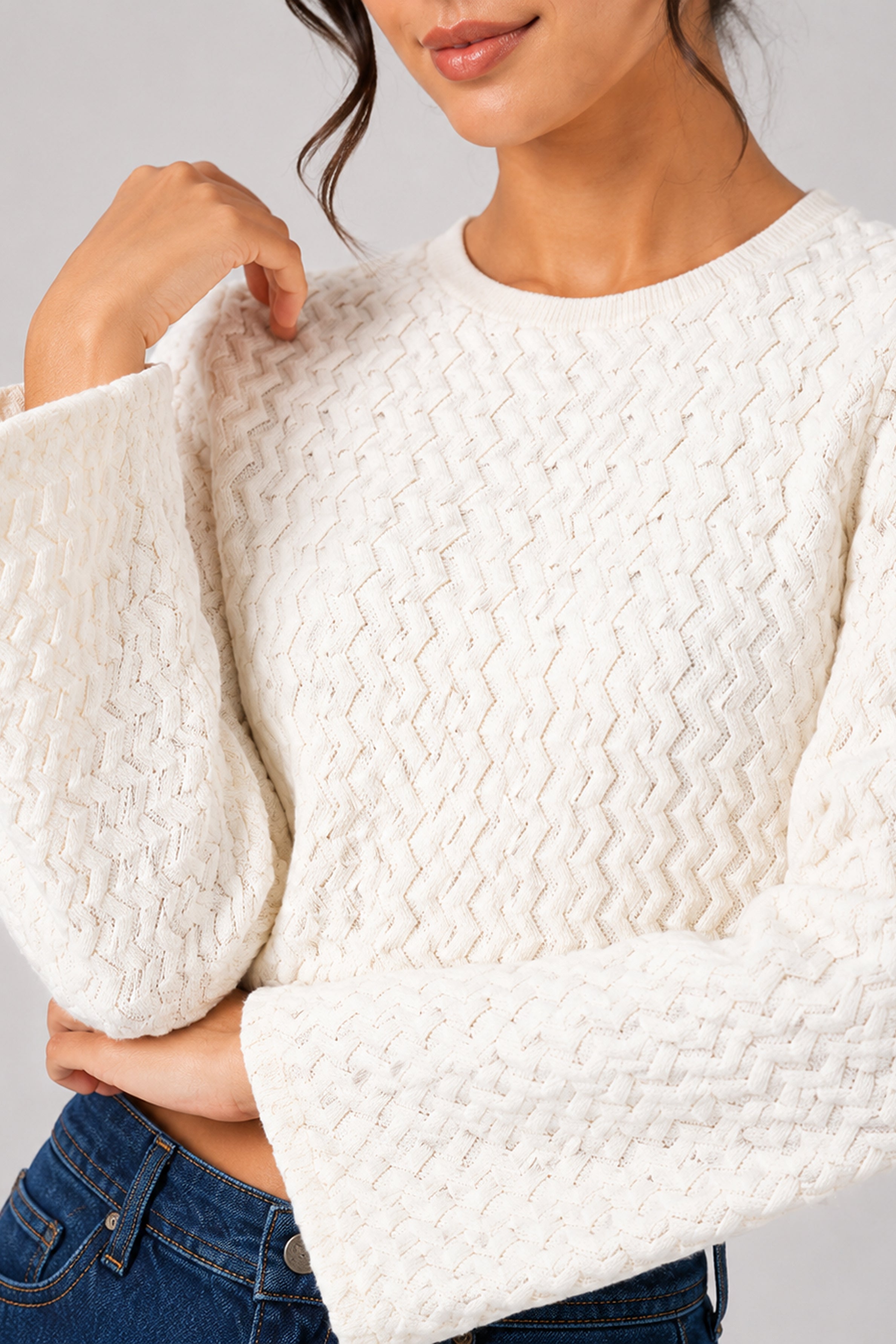 BASIC DROP MODANO Women's Casual Top - Off White