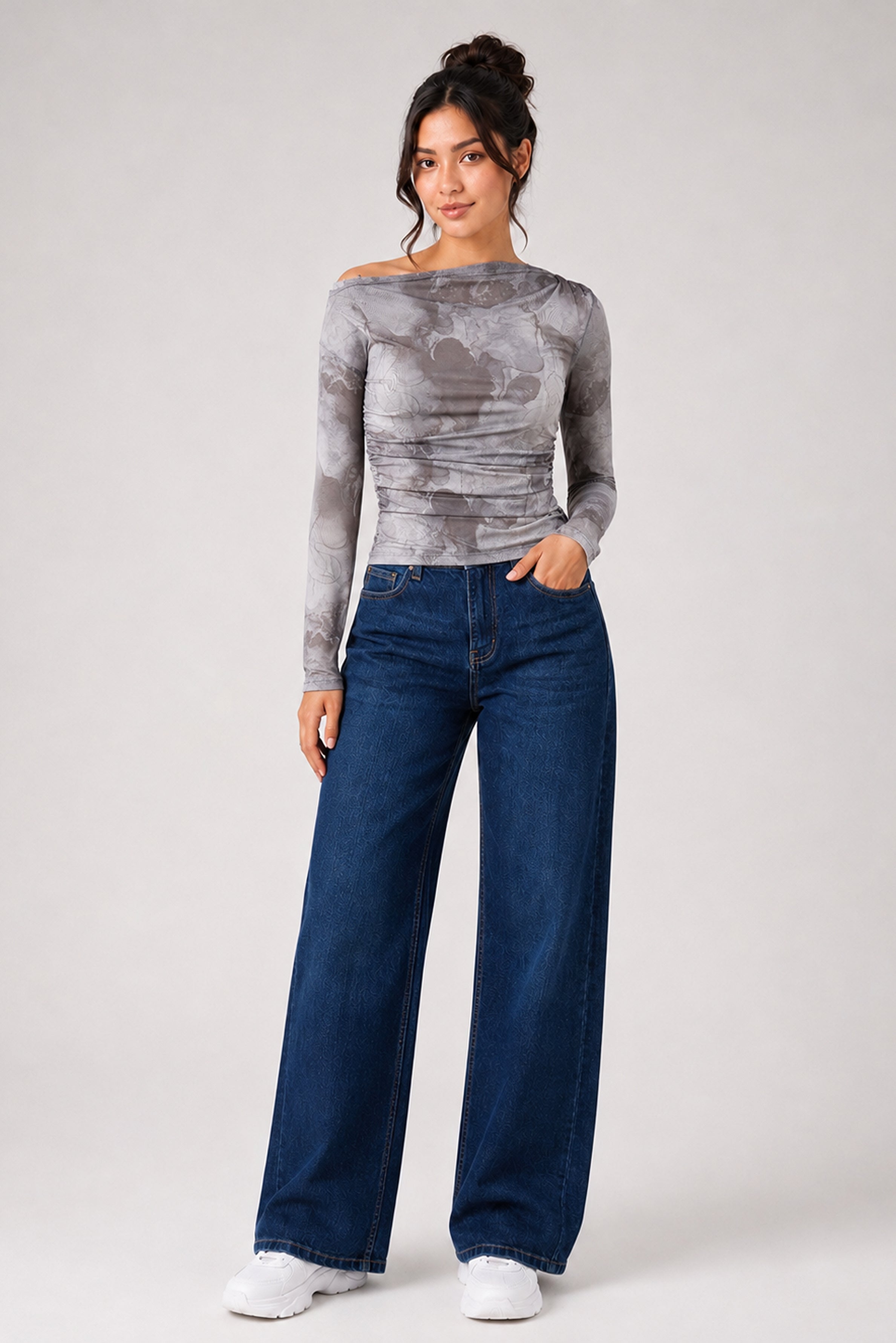 BASIC DROP MODANO Women's Casual Top - Wood Ash